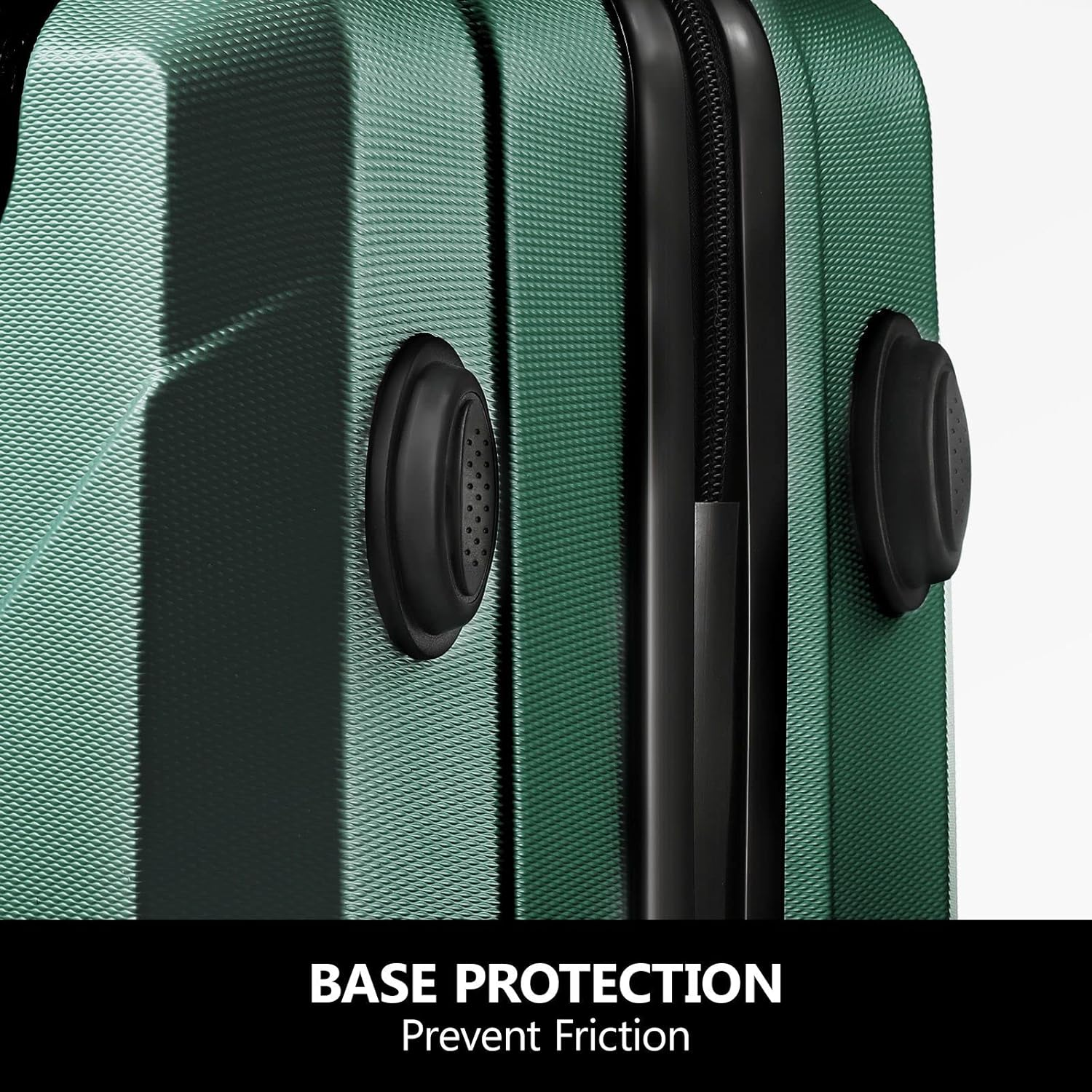 2Pcs Luggage Set Carry on Travel Suitcase with Hard Shell 20Inch Traveller Suitcases & Hand Luggage Vanity Bag Lightweight Green - Pink image number 3