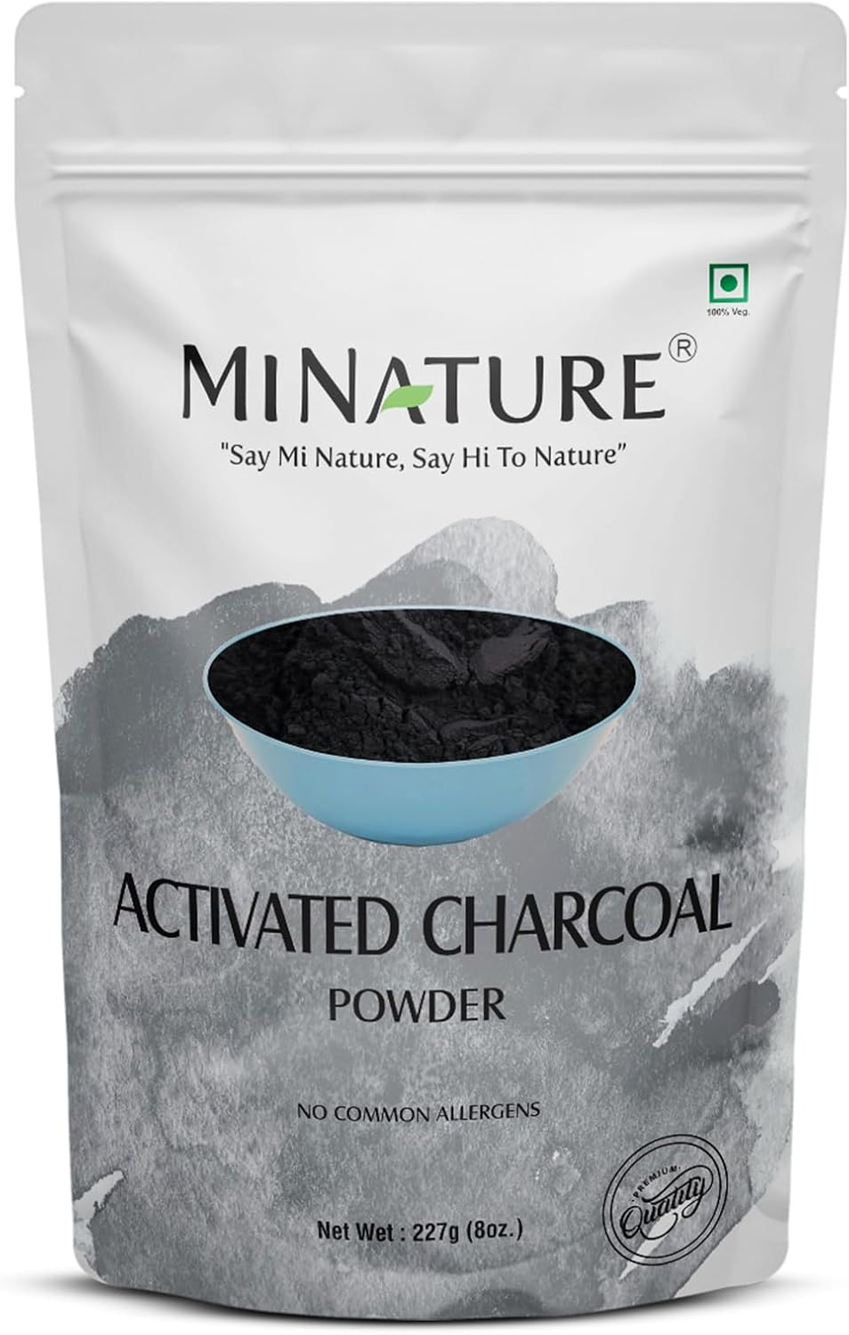 Mi Nature Activated Charcoal Powder | 227G(8Oz) | Pure & Natural | DIY Exfoliating Scrub, Face Mask & Teeth Powder | Herbal Cosmetic Use |For Homemade Use image number 1