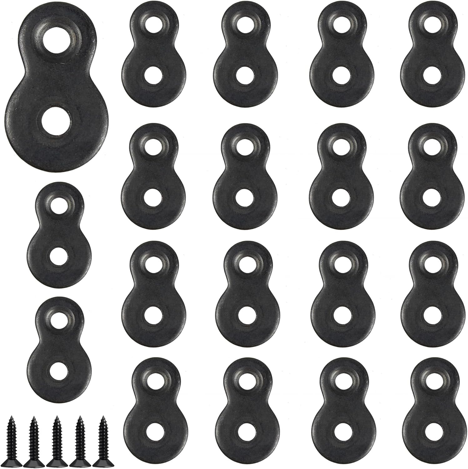 AUXBC 20Pcs Figure 8 Fasteners, Black Metal Table Top Fasteners, Heavy Duty Desktop Clips, Table Top Connector Brackets image number 3