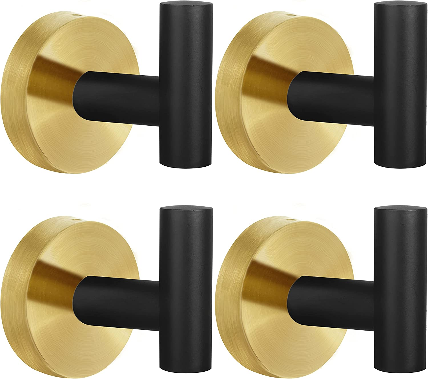 4 Pack Bath Towel Hooks, Wall Mount Towel Holder Chrome Finish Towel Rack, Heavy Duty Robe Coat Loofah Hooks for Shower, Kitchen,Hotel, Pool Tile, Brick Modern Style Decor Wall Hooks