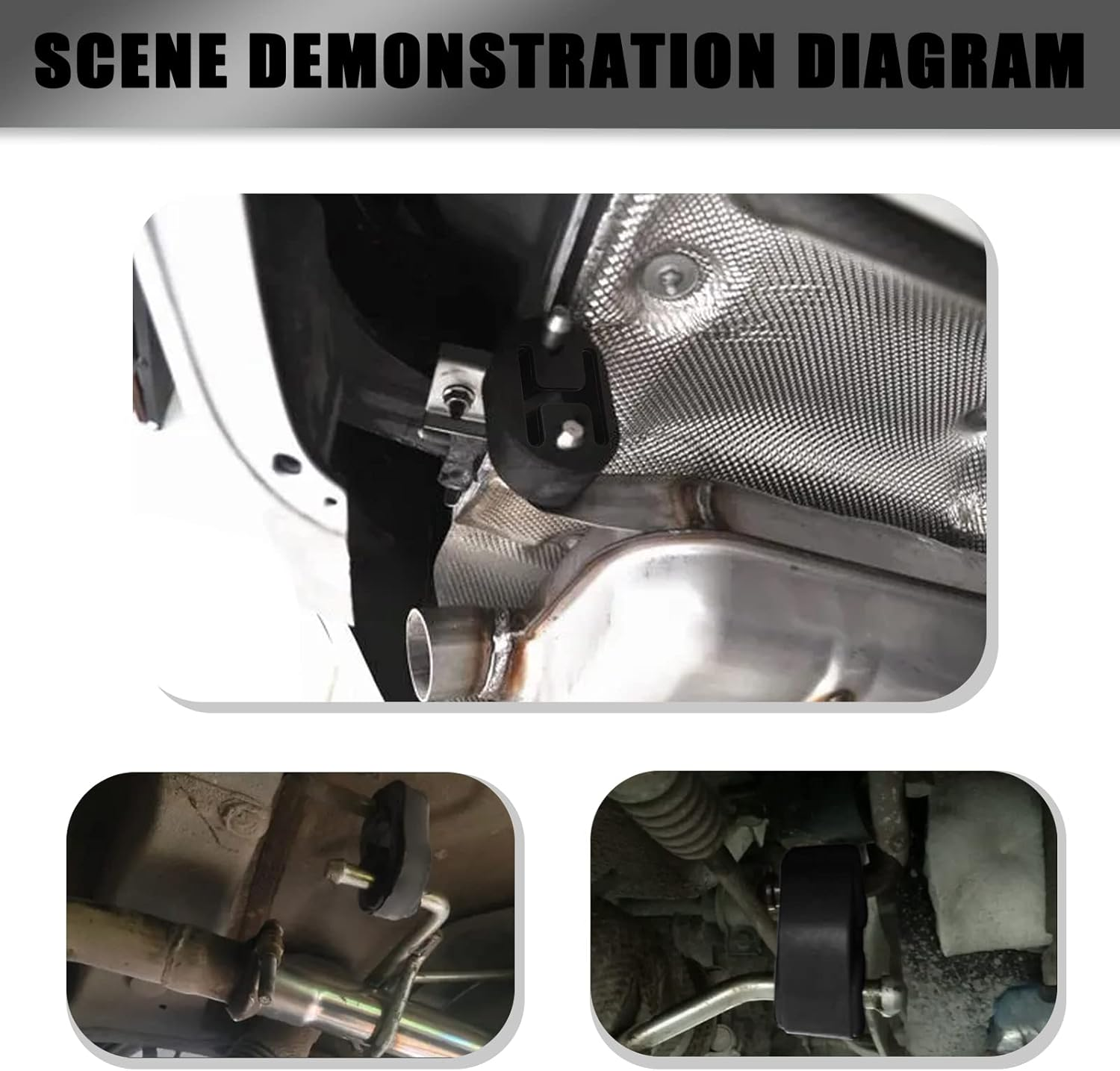 2 Pcs 2 Hole Exhaust Hanger Rubber, Universal Hole Size Diameter 0.47Inch (12Mm), Muffler Bracket Mount, Insulator Bracket for Car/Truck/Suv (Black) image number 5