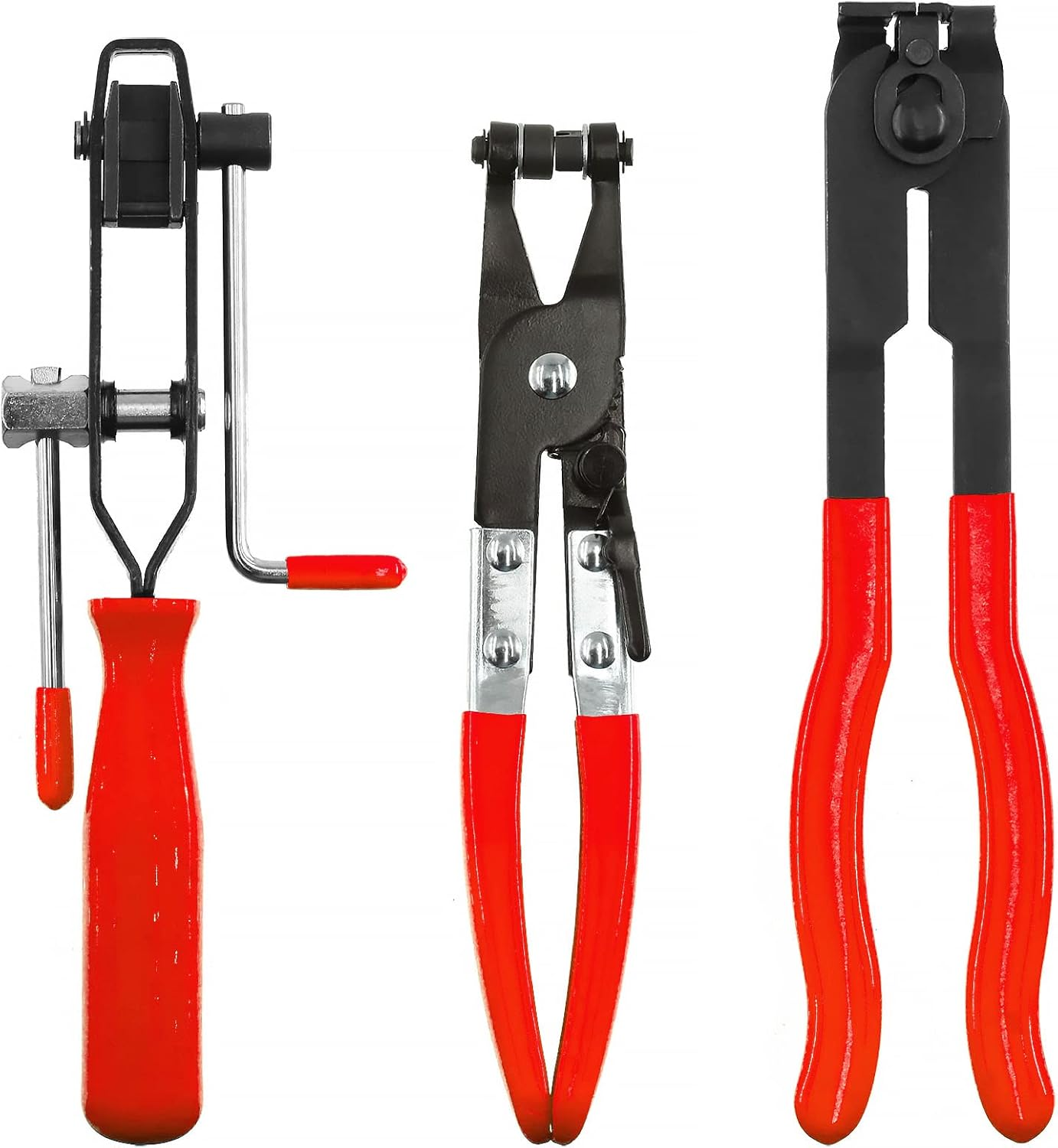 Keadic 3Pcs Universal Auto CV Joint Boot Clamp Pliers Tool Set Includes Joint Banding with Cutter, CV Joint Boot Clamps Pliers and Hose Clamp Pliers Car Repair Tool for Cooling System image number 1