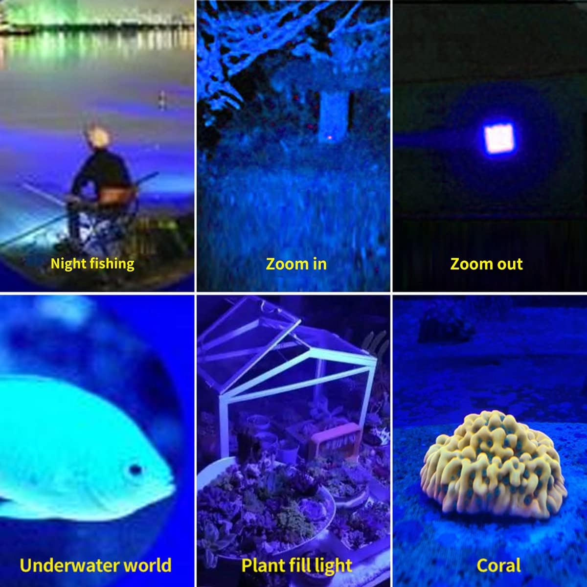 YZYOE Red Flashlight - 4 in 1 White, Red, Blue & Green Light, 4 Modes image number 1