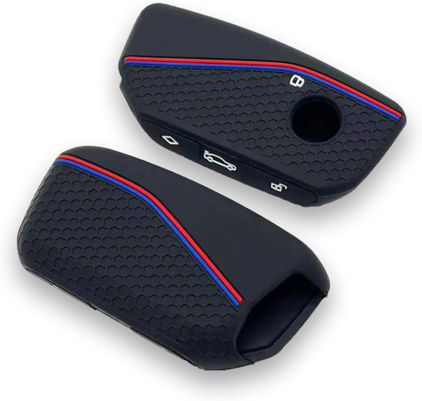 Compatible with BMW Key Fob Cover,2Pcs Car Key Fob Protector with 2PCS Rings Reduces Key Scratches, Silicone Car Key Cover image number 2