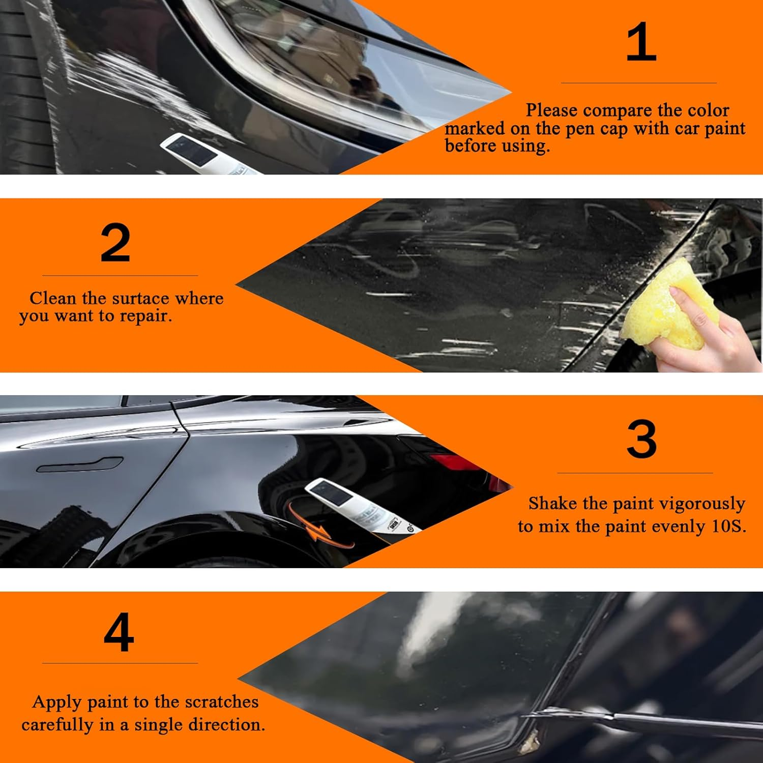 Car Touch up Paint(Pearl White Multi-Coat(Ppsw)) Compatible with Tesla Model Y/3/X/S, Car Paint Pen Scratch Repair Two-In-One Touch up Paint, Premium Car Scratch Remover for Deep Scratches