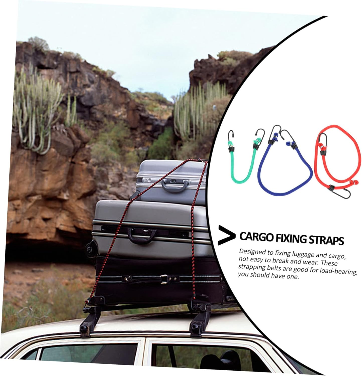 Hoement 10Pcs Elastic Cargo Straps Hooks Versatile Luggage Tie down Belts for Motorcycles Rvs and Trailers for Secure Binding image number 1