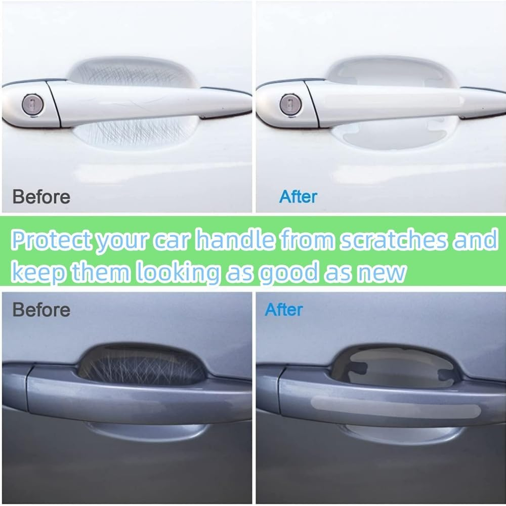 DACUAN 14Pcs Car Door Handle Scratch Protector Films, Transparent Universal Car Door Handle Protection Sticker, and Rearview Mirror Protection Strips（Clear） image number 5