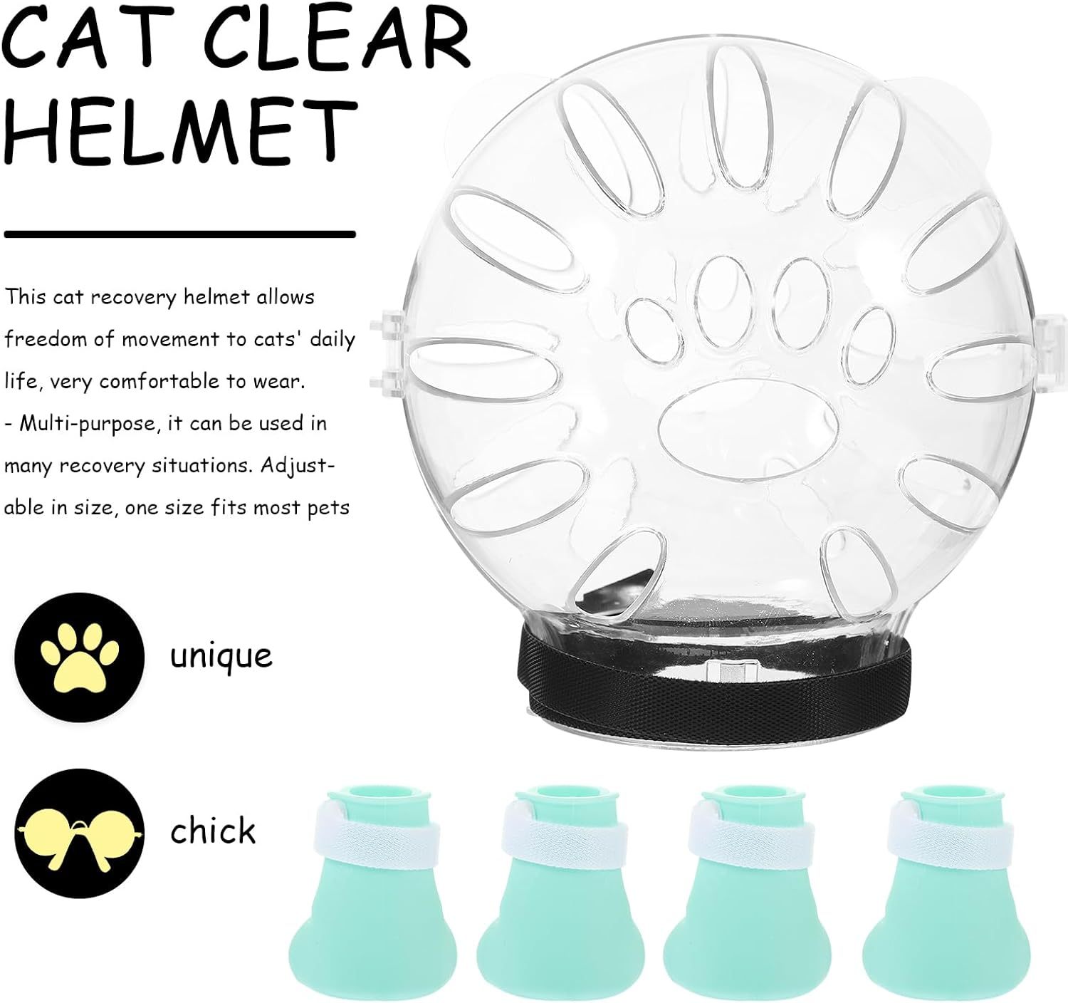 Mipcase 1 Set Cat Muzzles for Biting Bath Accessories for Cats Transparent Cat Face Protection Mouth Guard for Cats Muzzle for Pets Cat Helmet round Cat Accessories Silica Gel image number 4