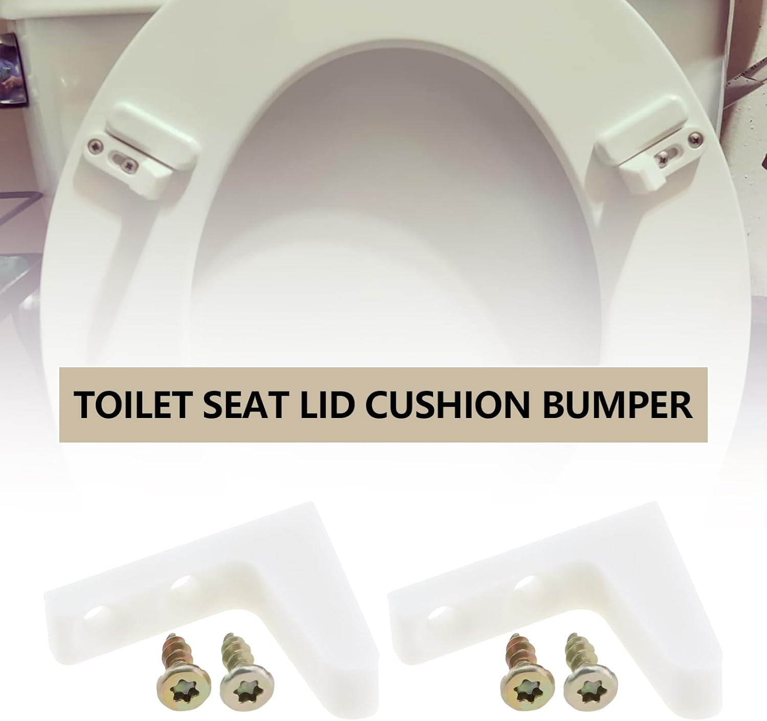 Create Idea 4 Pairs Toilet Seat Stabilisers Wobbly Loose Buffers Bumpers Stop Elderly Disabled Slipping Sliding with Screws White Plastic image number 2