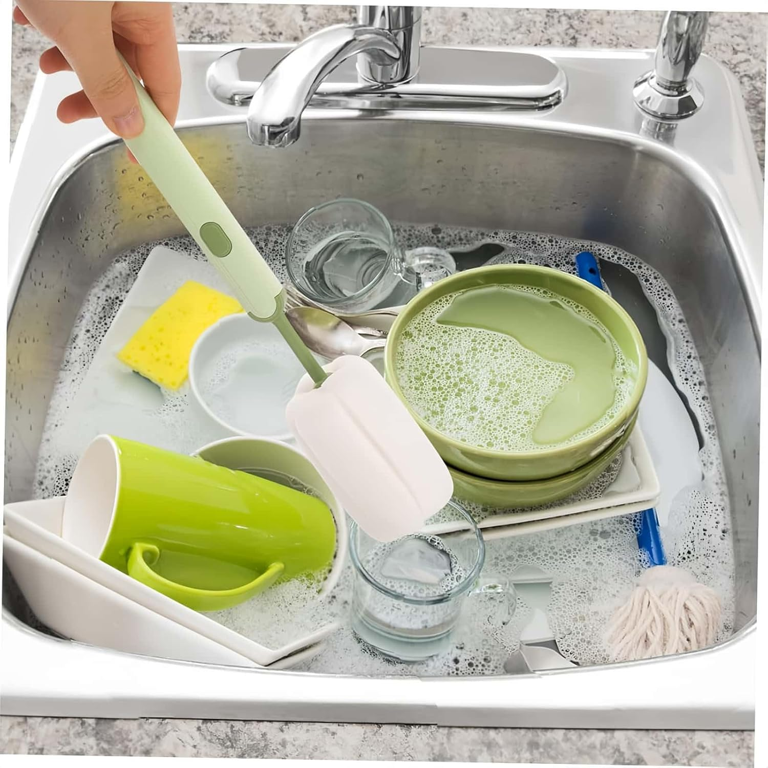 ARREBOL 3 Pack Bottle Cleaning Brush, Detachable & Scratch-Free Sponge Brush for Water Bottles, Glassware, Cups & Thermos image number 6