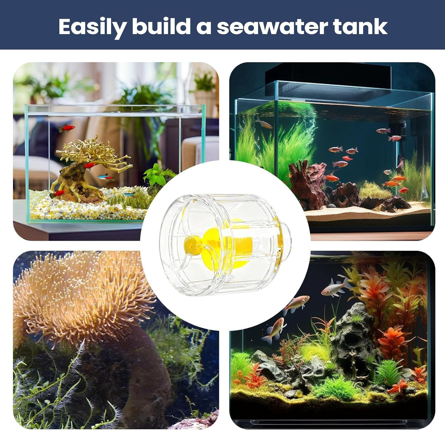Aquarium Power Head - Glowing Aeration System,Aquarium Water Flow Regulator - for Fish Tank, Pond, Saltwater, Bird Bath, Draining, Oxygen Change image number 2