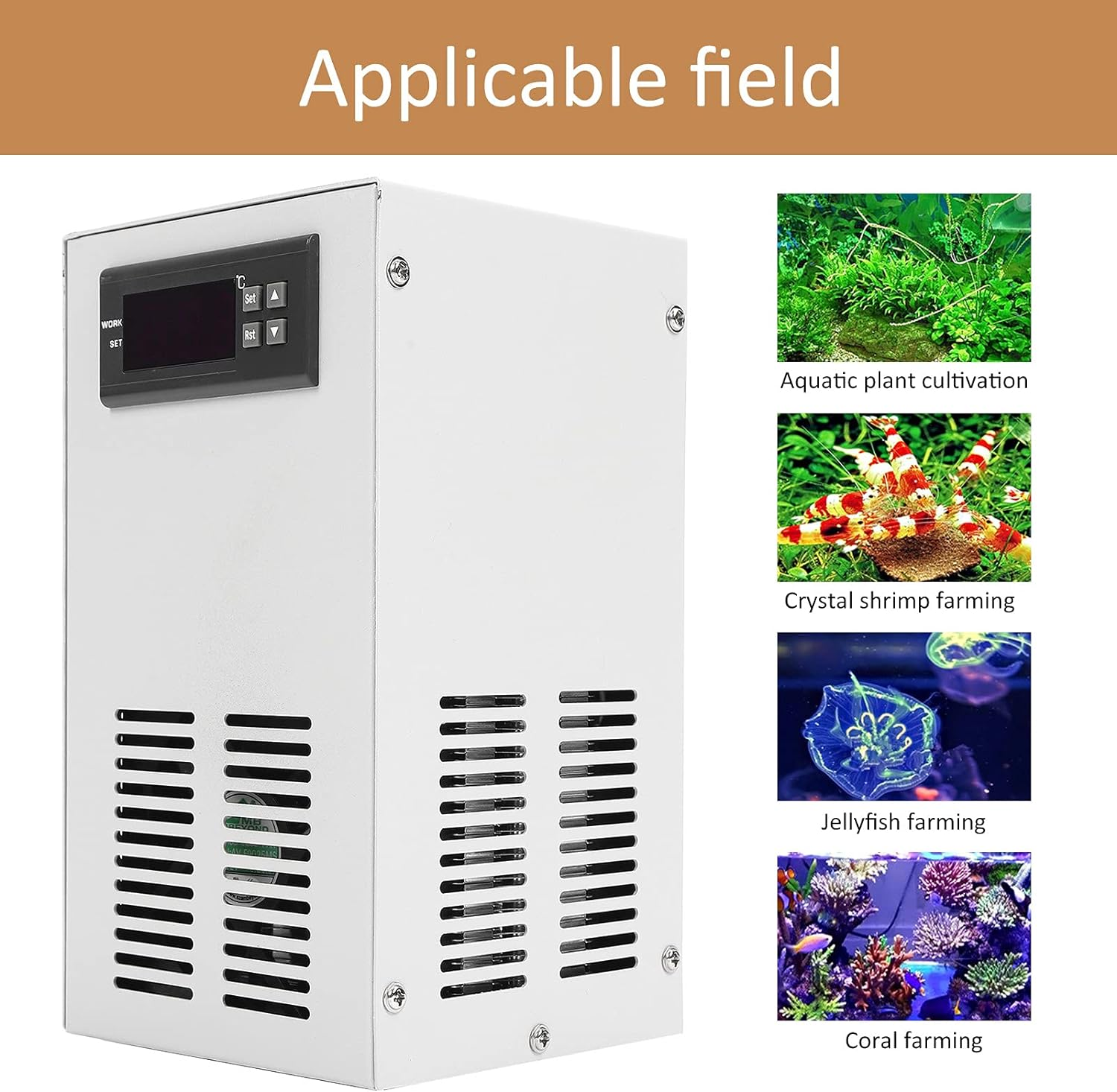 Aquarium Chiller, Aquarium Electronic Cooler Fish Cooling System Water Cooler for Freshwater Water and Seawater image number 5