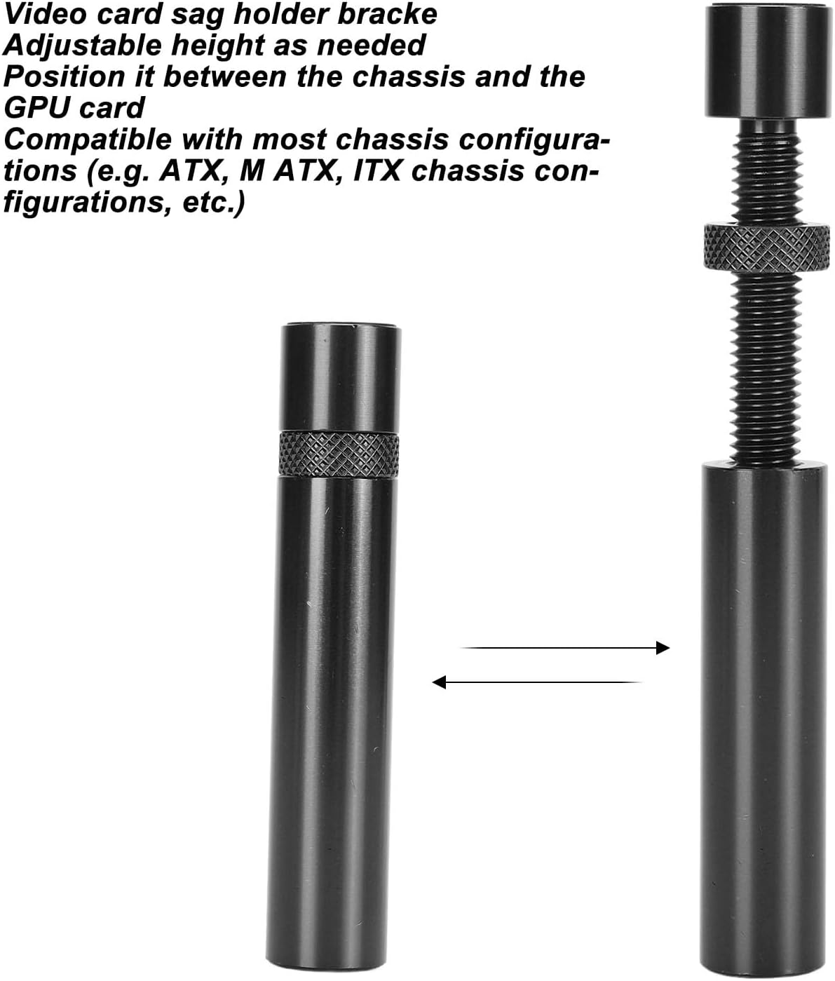 Graphics Card Support Bracket, GPU Bracket, Height Adjustable Graphics Card Support Graphics Card anti Sag Bracket with Magnet and Rubber Pads. (Black) image number 6