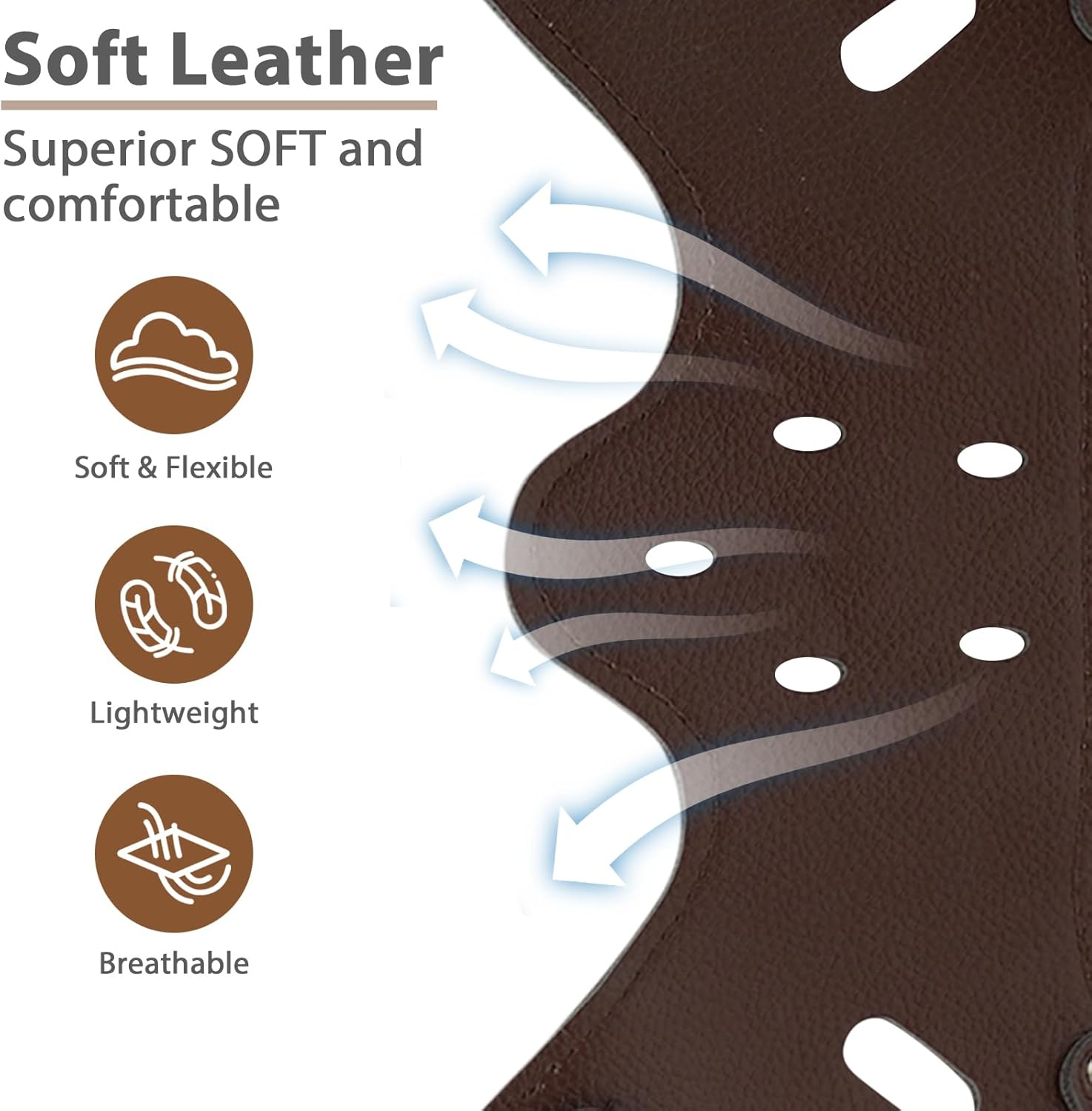 BARKLESS Dog Muzzle Leather, Comfort Secure Anti-Barking Leather Dog Muzzle for Small Medium Large Dogs, Breathable and Adjustable, Allows Drinking and Panting, Used with Collars image number 4