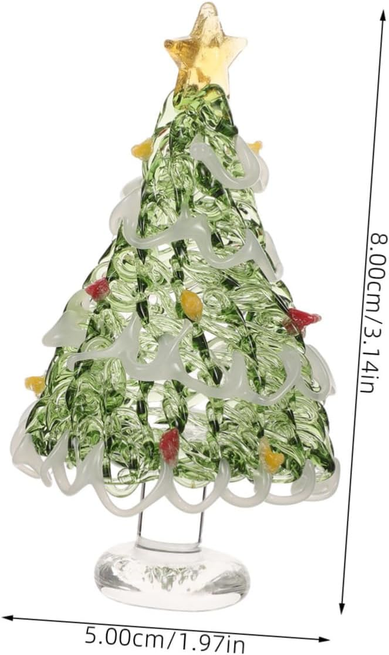 Crystal Christmas Tree Small Glass Xmas Tree Ornament Tabletop Decoration for Christmas Party Dining Table image number 5