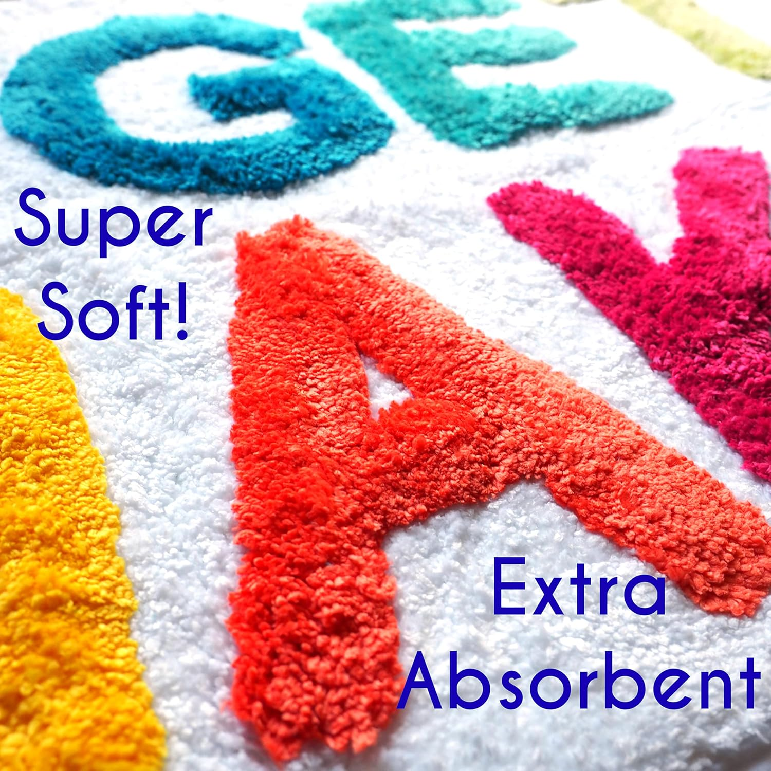 Evovee Get Naked Bath Mat Rainbow Funny Cute Colorful Bathroom Rugs Multicolor White Rug Shower Funny Bathroom Decor Fun Cute Bath Mat Non-Slip image number 1