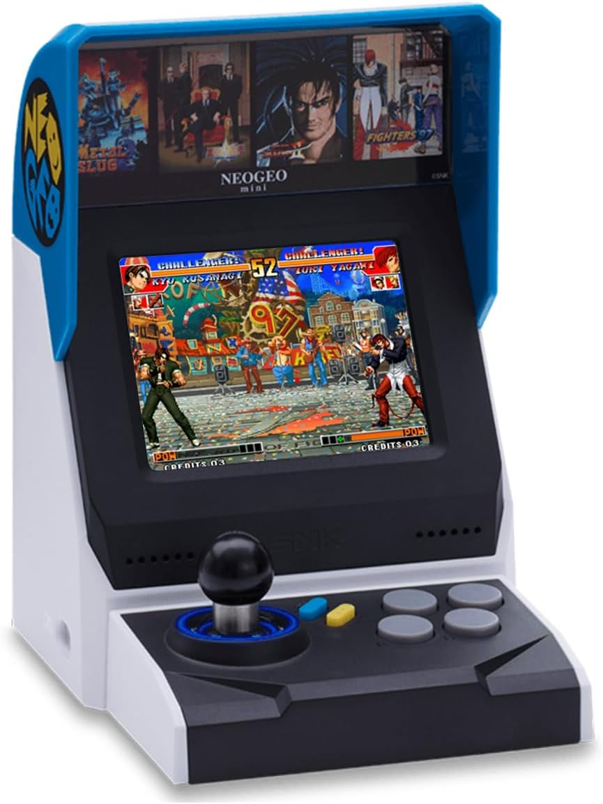 NEOGEO Mini Arcade International Version, 40 Pre-Loaded Classic SNK Games:The KING of the FIGHTERS/METAL SLUG and More, Built-In Clearly 3.5&rdquo;LCD Screen, HDMI and 2 Gamepad Ports