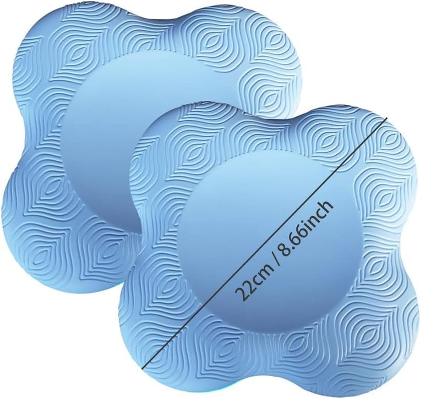 Yoga Knee Pad Cushion, Extra Thick Foam Support, Blue, 2-Pack