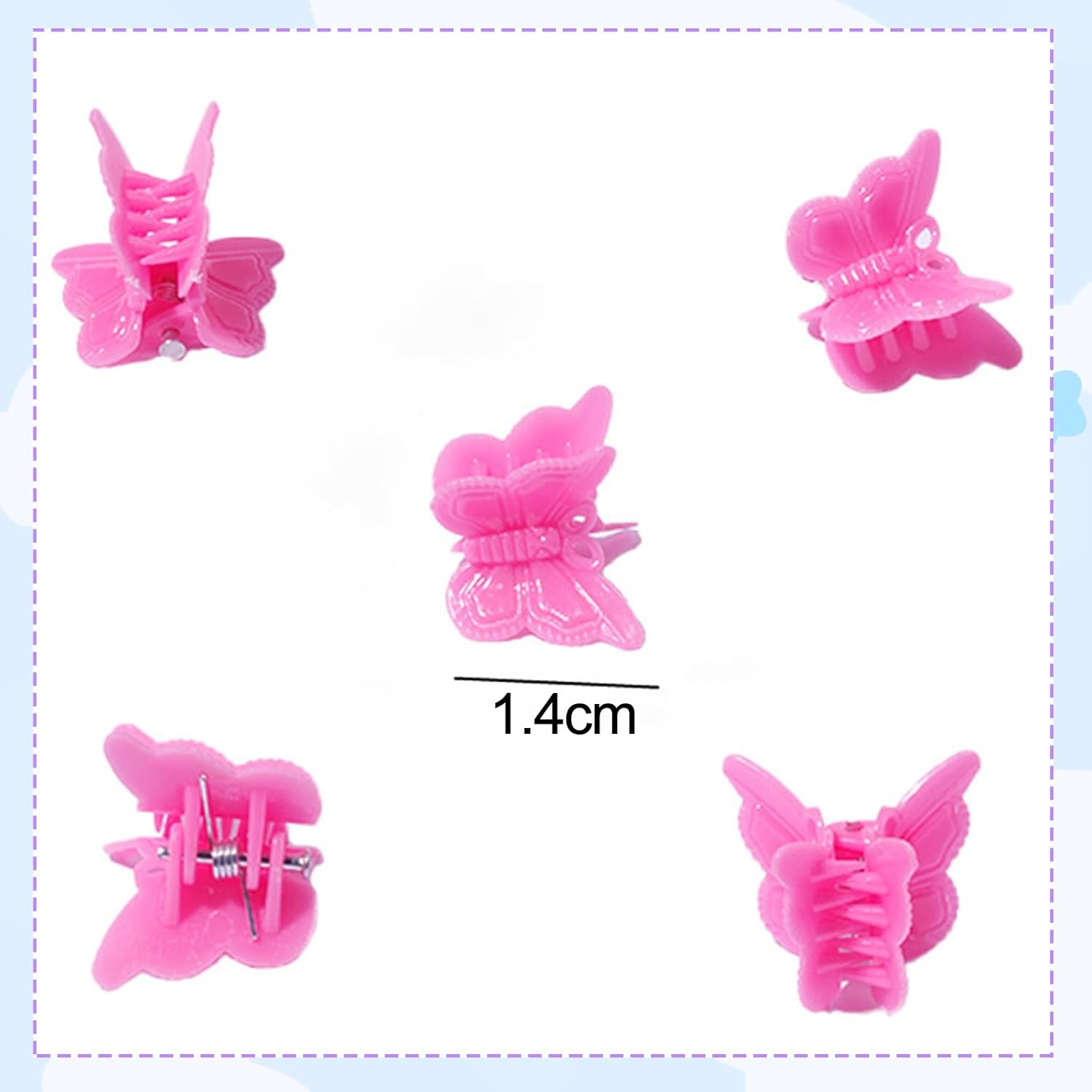 BDSHUNBF 100 Pcs Flower Hair Clips Small Butterfly Hair Clips, Hair Claw Clips Strong Hold Hair Jaw Clamps, Cute Claw Clips for Thick Hair, Sparkly Colorful Hair Accessories for Girls and Women image number 2
