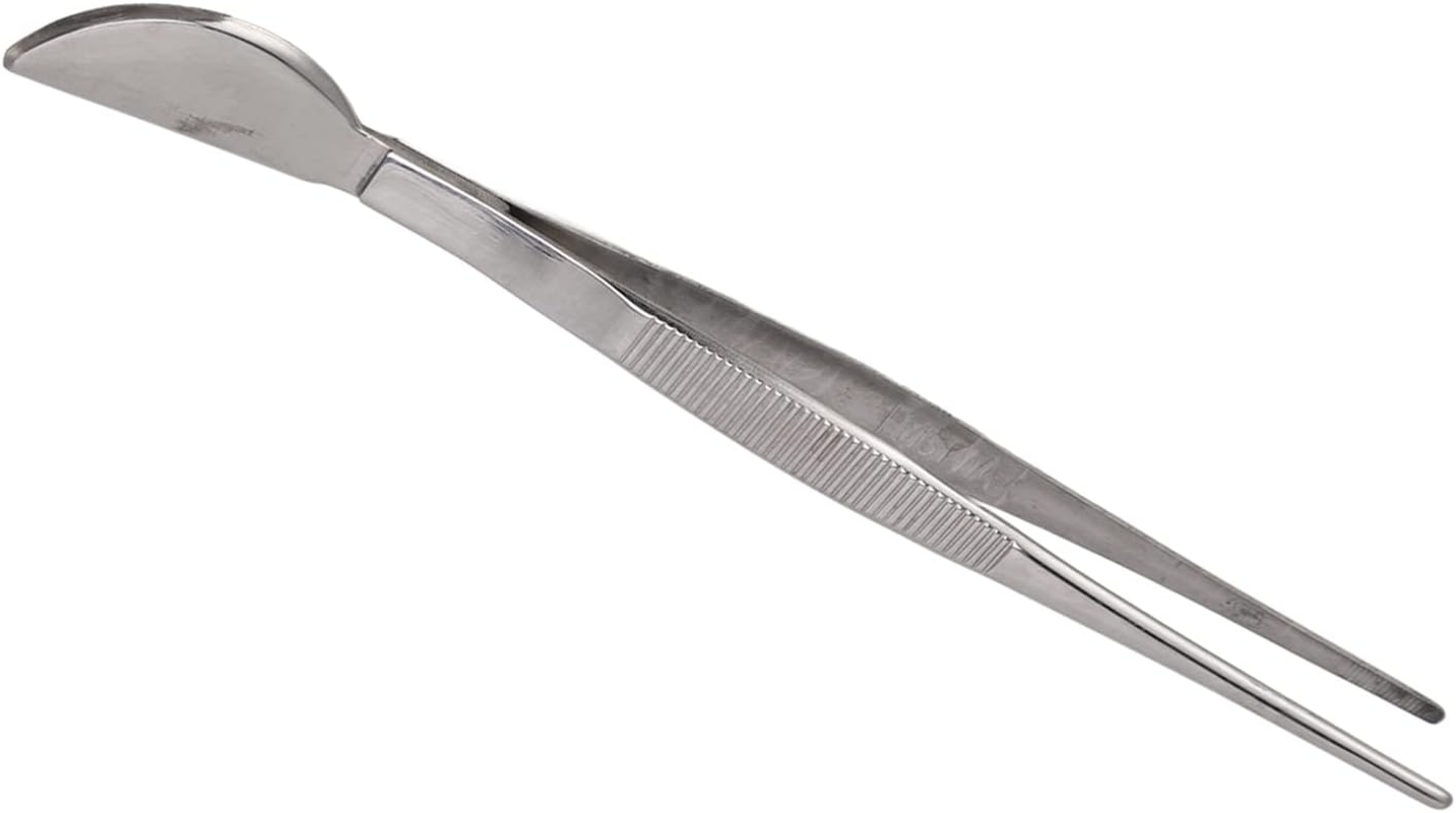 Bonsai Tweezers, Stainless Steel Long Tweezers with Crescent Moon Spatula Head for Potted Loosening Soil Planing Grass and Removing Dead Leaves Weeds image number 6