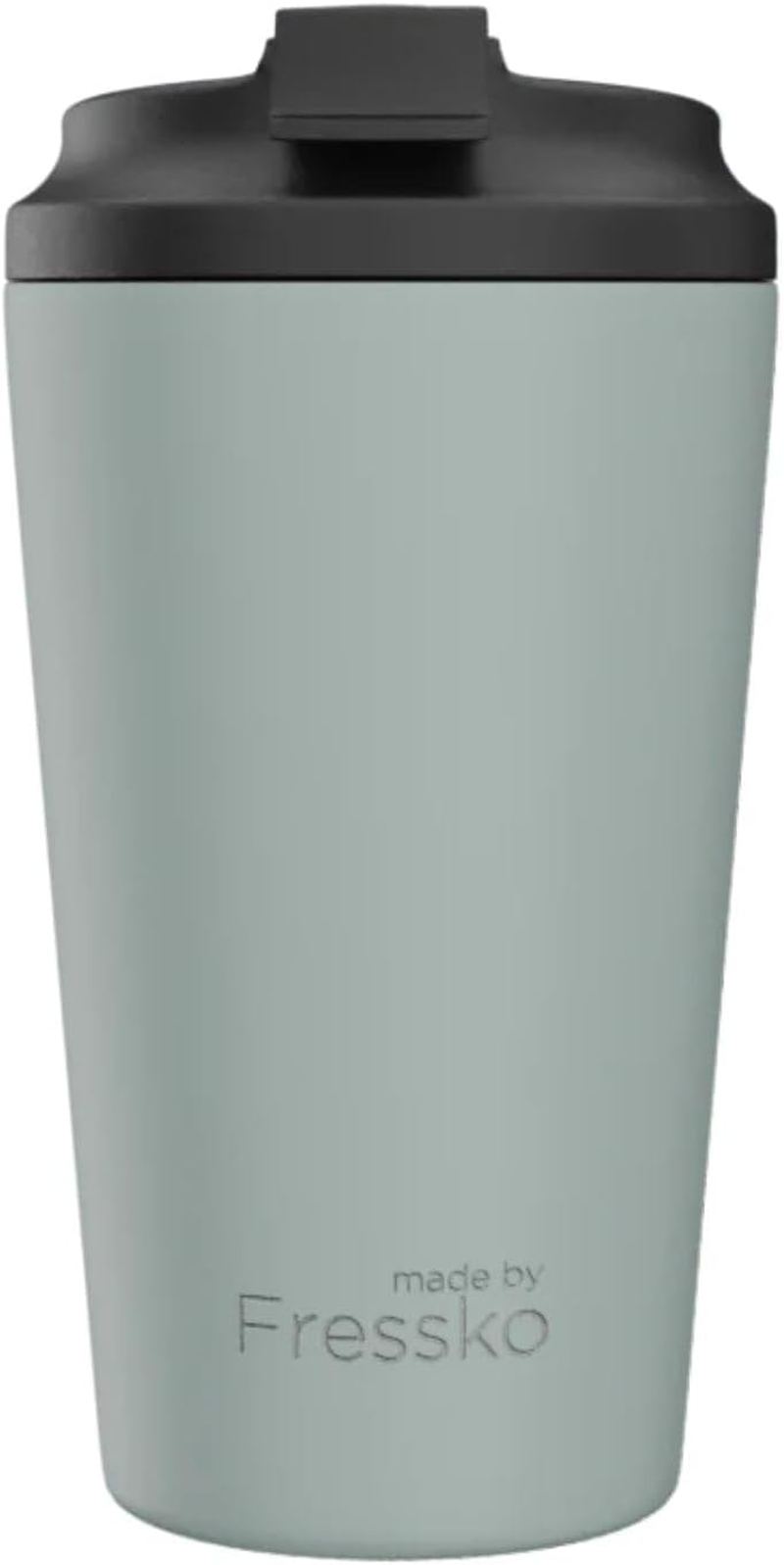 Made by Fressko Reusable Coffee Cup - Stainless Steel Insulated Mug - Leak Proof Travel Cup for Hot/Cold Drinks - 3 Hr Heat Retention - Fits Car Holders & Coffee Machines - Sage - 16Oz 450Ml