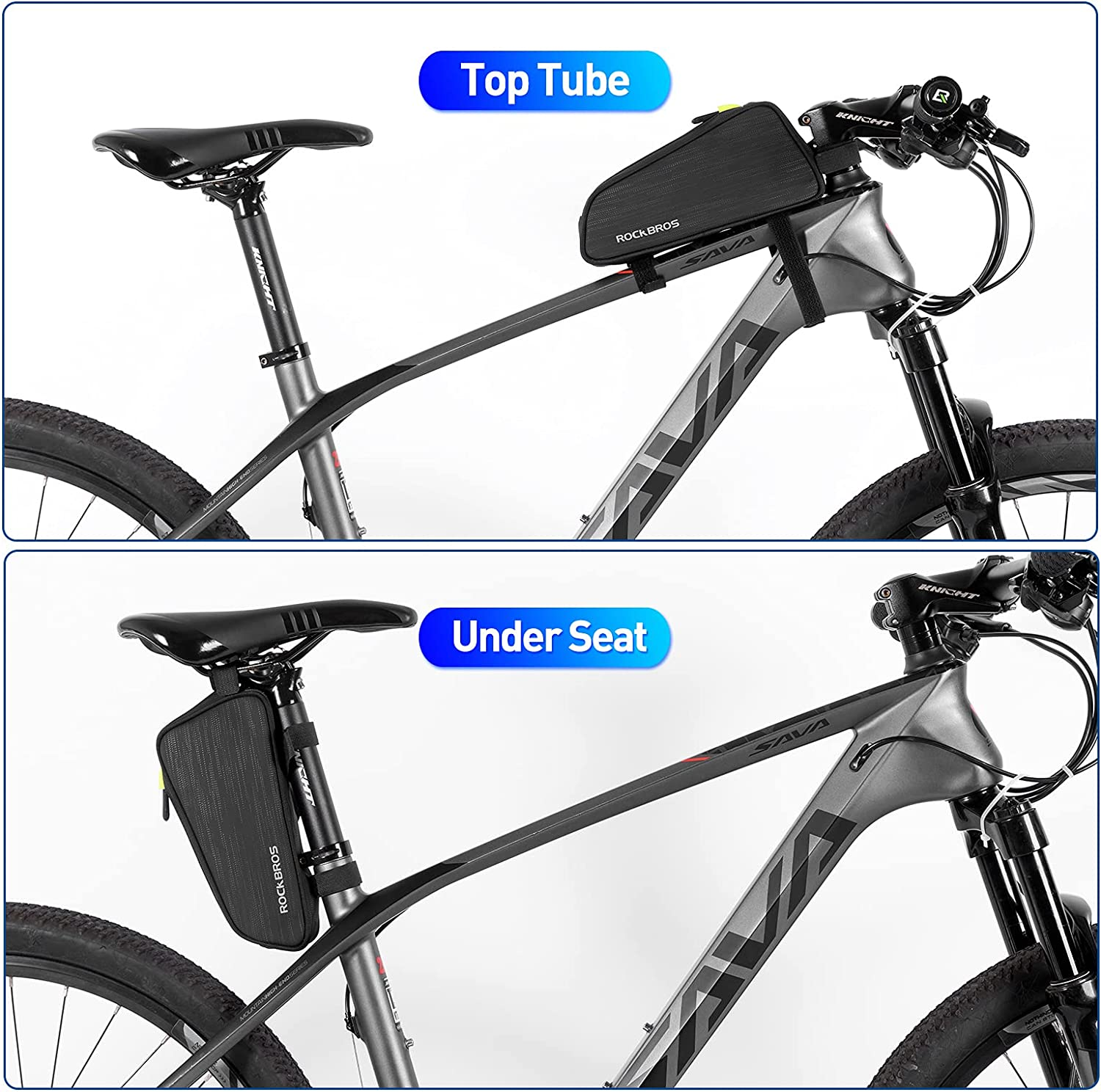 ROCKBROS Top Tube Bike Bag Bike Frame Bag Bicycle Bag Bike Pouch Pack Cycling Accessories for Road Mountain Bike Compatible with Iphone 11 XS Max XR Fit 6.5&rdquo; image number 3