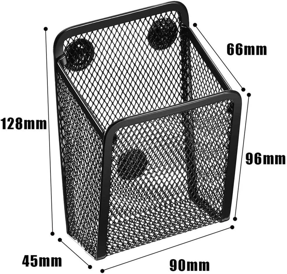 Baosity Magnetic Pencil Holder Multifunctional Mesh Basket Mesh Desk Organizer Caddy Pen Storage Basket for Refrigerator School Supplies Ruler Blackboard - Square image number 3