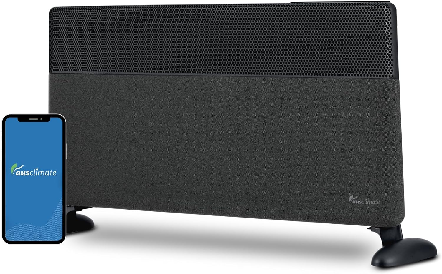 Ausclimate 1500W Smart Inverter Metal Panel Heater, Wall Mountable Home Heater Suitable for Medium-Sized Rooms up to 20M2, Compatible with Alexa and Google Home, Stone Grey