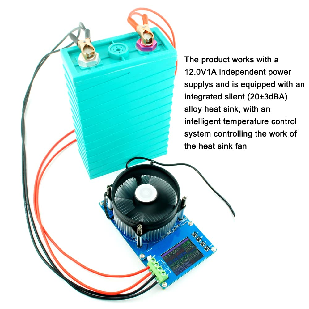 Sazak 150W 20A Adjustable Constant Current Electronic Load 2.4Inch TFT Color Display 4 Working Modes USB Lithium Battery Capacity Monitor Tester Discharge Meter