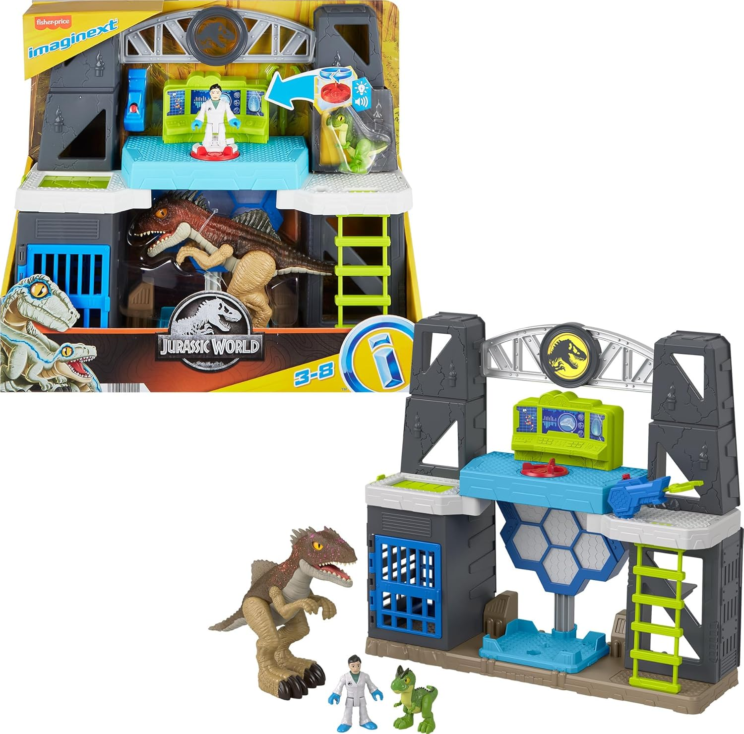 Fisher-Price Imaginext Jurassic World Dinosaur Toys Scan & Glow Dino Playset with Lights & Sounds for Kids Ages 3+ Years image number 1