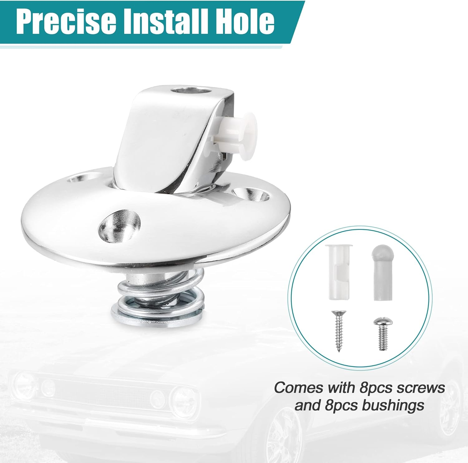 X AUTOHAUX 2 Pair Sunvisor Support Brackets Kit Replace 7790753 for Buick for Chevrolet for Pontiac for Oldsmobile 1964-1973 Chrome W/Screws Bushing Tips for Coupe Sun Visor Metal image number 4