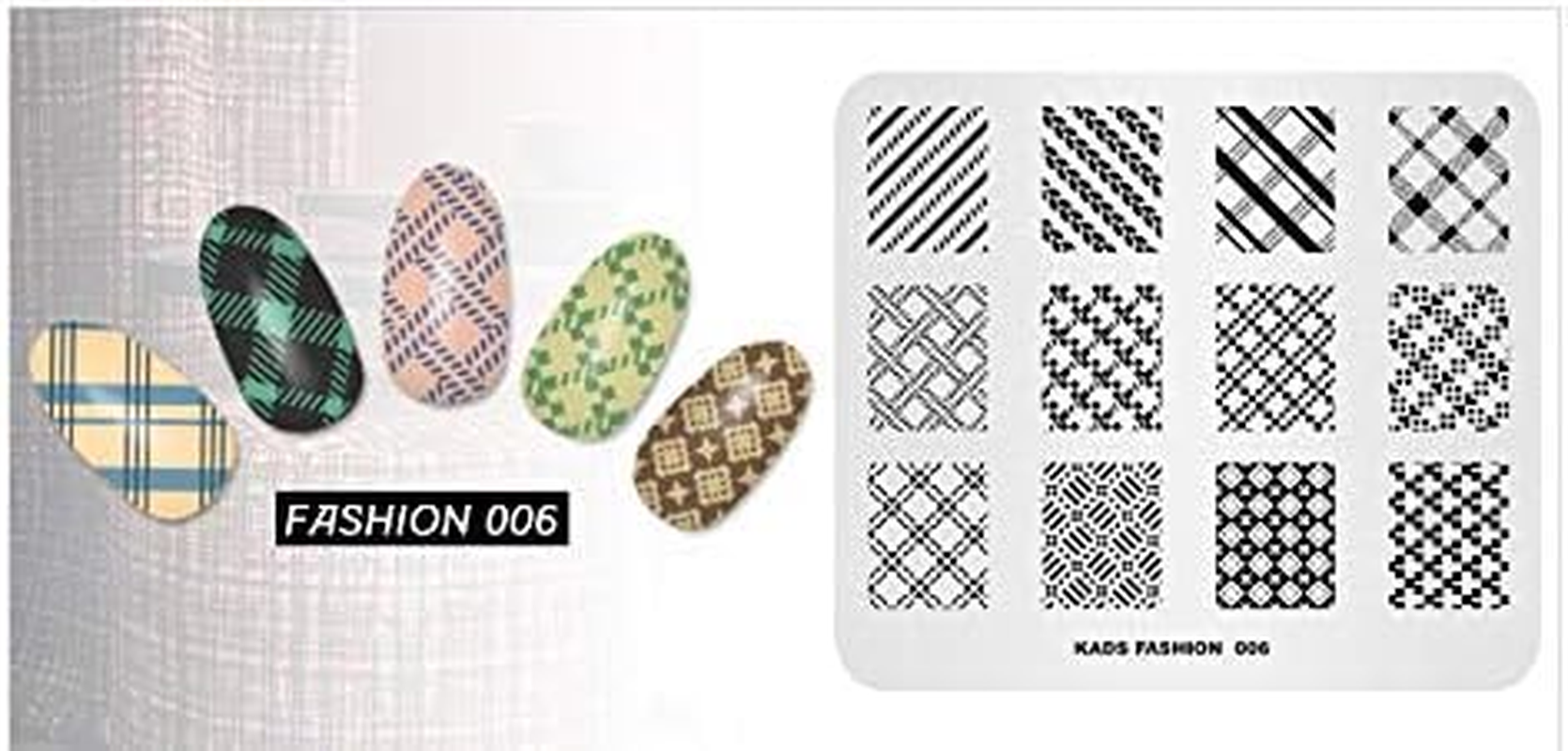 Alexnailart Nail Art Stamping Templates Manicure Tool Lines Lattice (FA006) image number 2