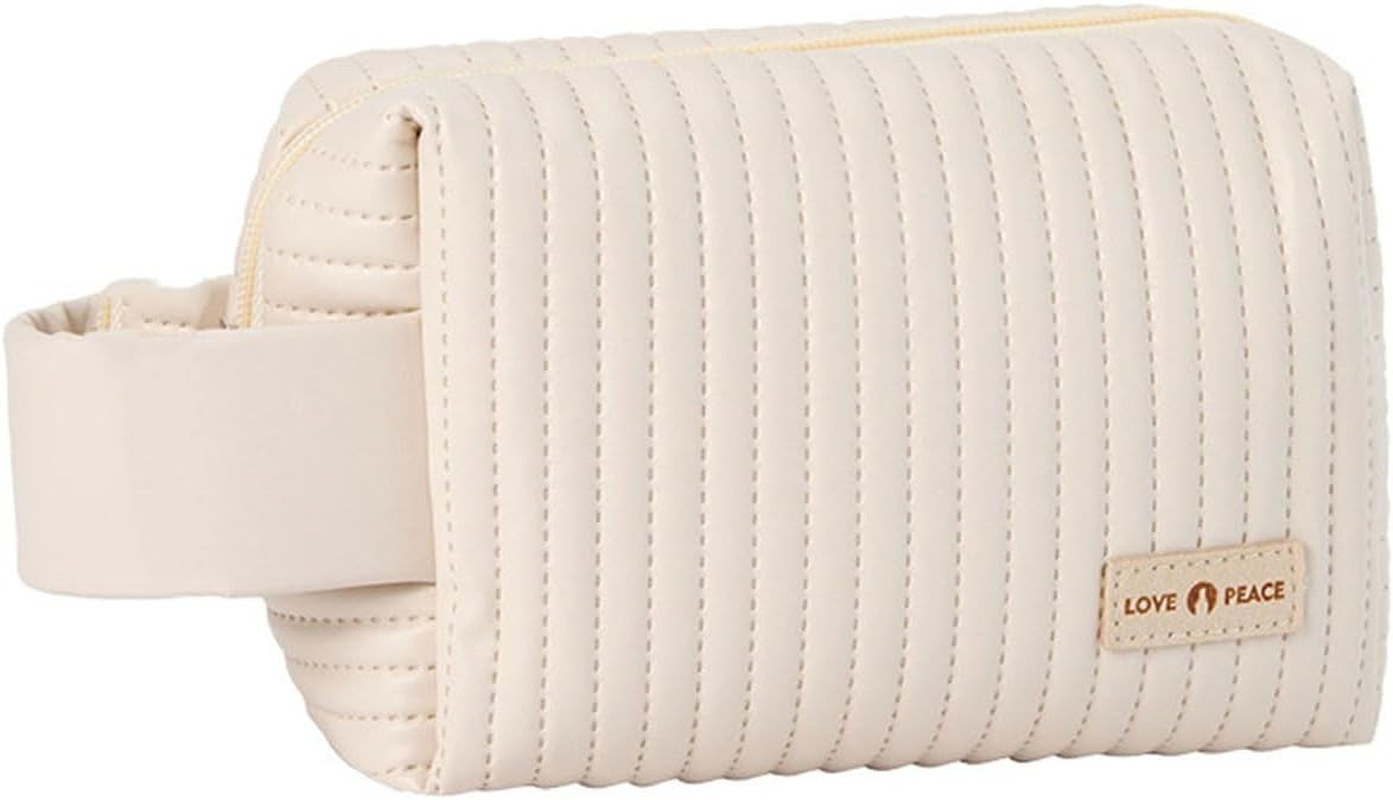 PU Cake Style Makeup Bag Large Capacity Travel Cosmetic Bag for Women Everything Cosmetic Bag Large Opening with Handle (Matcha Green)