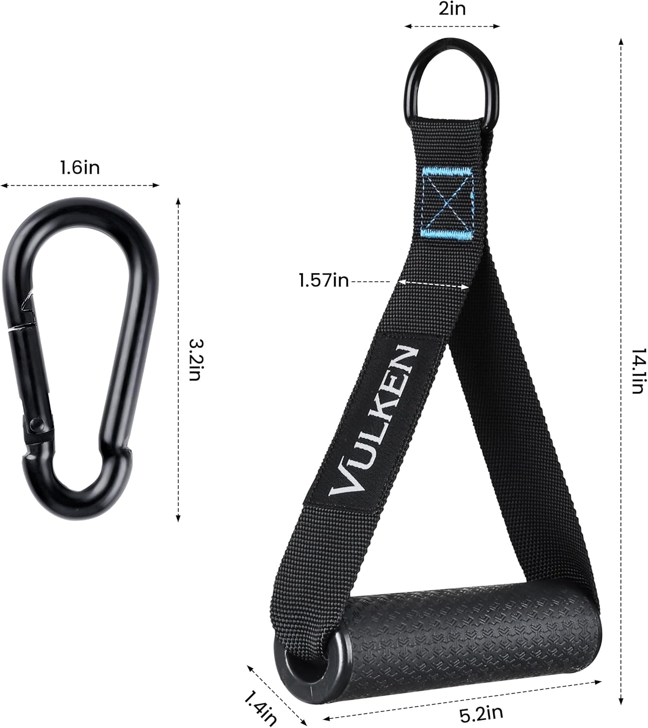 Vulken Exercise Handles Cable Attachments for Gym, Replacement Workout Handle for Resistance Band and Cable Machine Pulleys, Heavy Duty Fat Grip LAT Pulldown Attachments for Home Workout image number 3