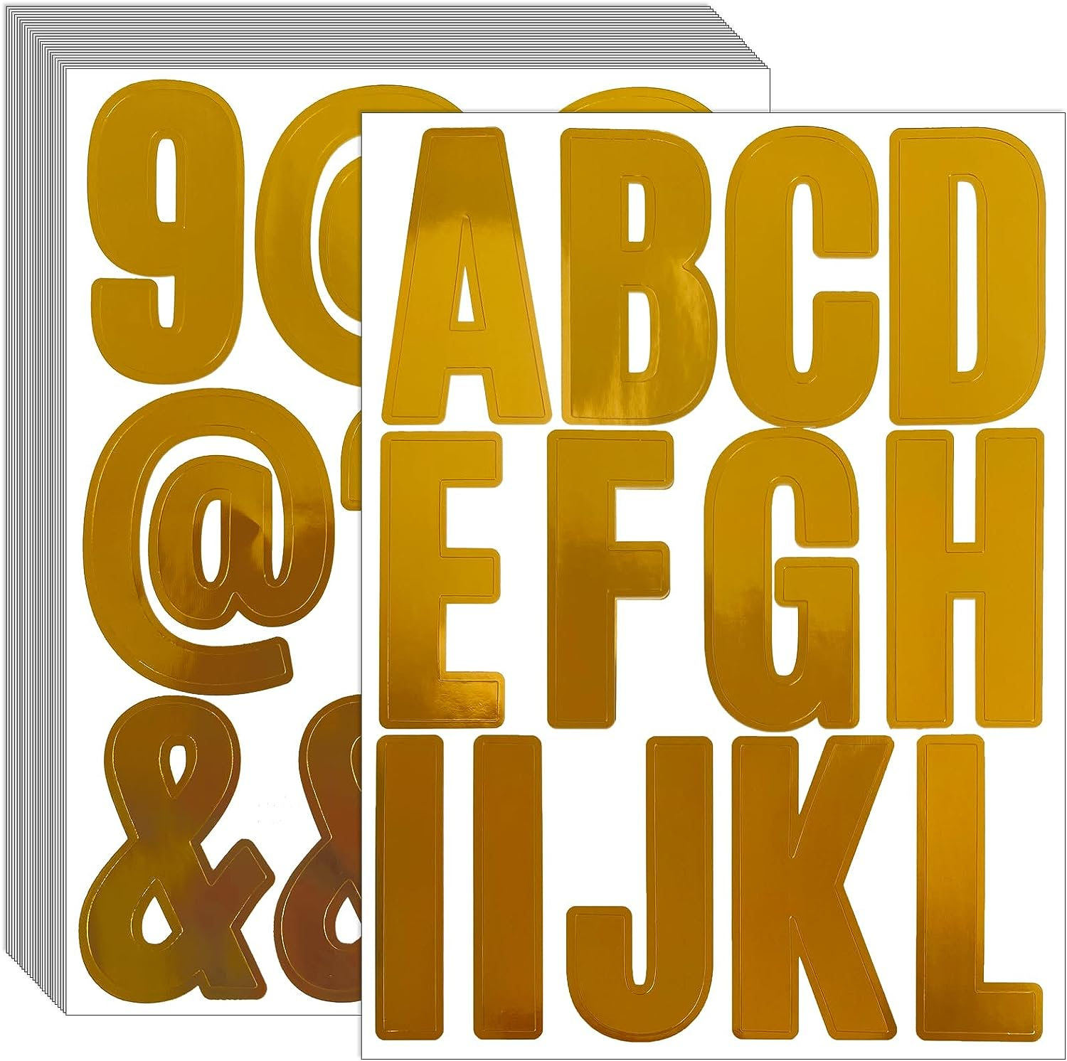 Waynoda 24 Sheets 2 Inch Self Adhesive Letters Stick on Vinyl Letters Capital Letter Stickers Alphabet Sticker Letter Number for Outdoor Sign Poster Mailboxes Crafts(White), Transparent,White