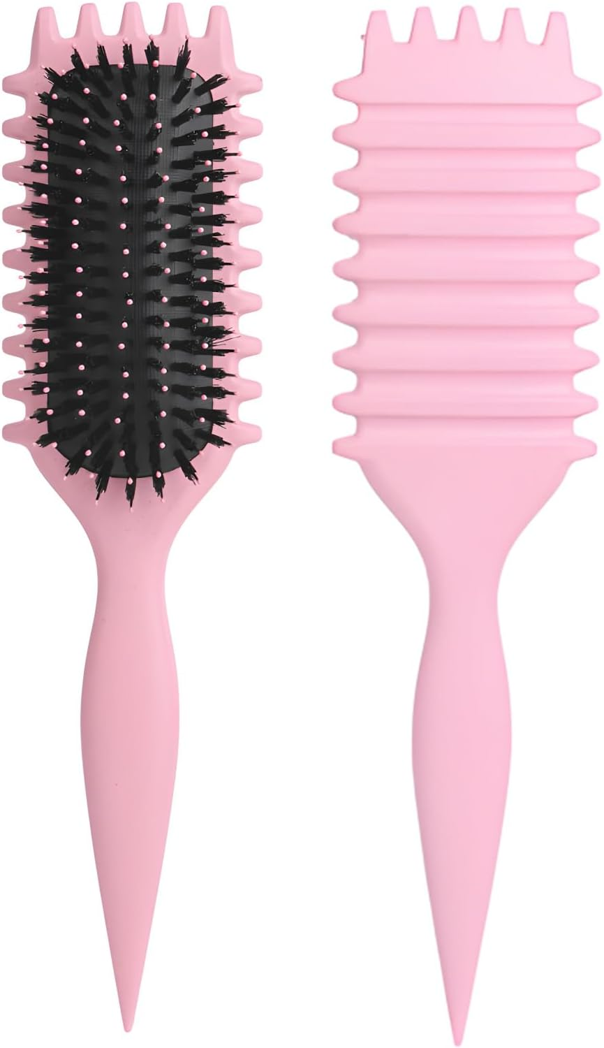 New Curly Hair Brush, 2025 Newest Brush Less Pulling Styling Brush for Men and Women, Curl Brush,Boar Bristle Hair Brush Styling Brush for Detangling (Blue)