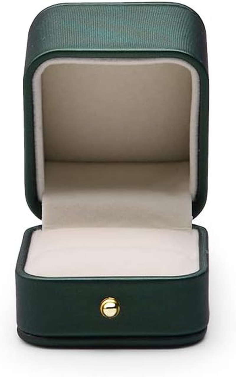 Oirlv Gorgeous Blackish Green Ring Box Premium Leather Ring Bearer Box for Wedding,Proposal Jewelry Gift Case (Ring Box) &hellip; image number 5