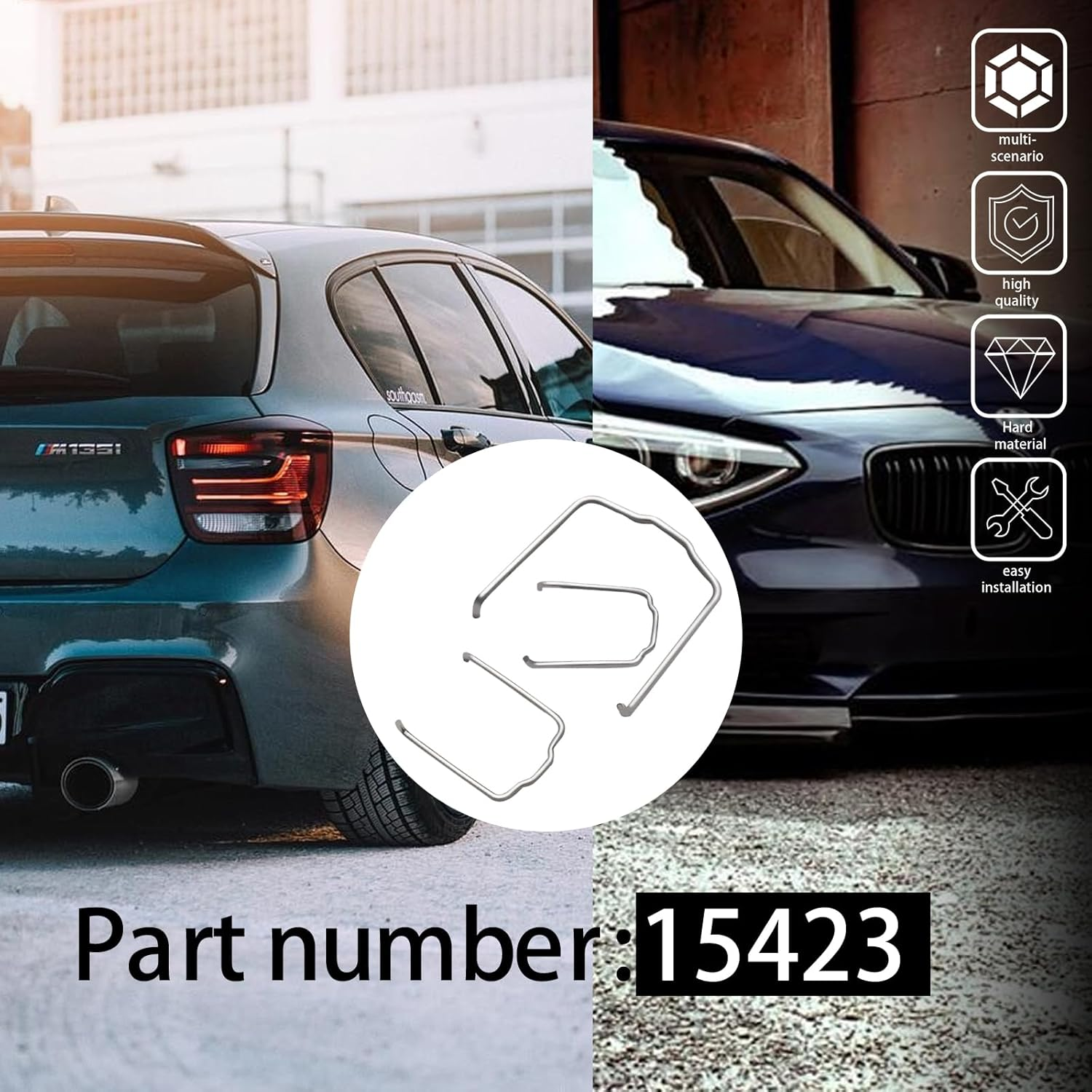 XTPTFABS Radiator Hose Retaining Spring Horse Shoe Clip Clamp，Radiator Hose Clip 154 23 Compatible with BMW E39 E38 E60 E90 745Li X5 E46 325I 328I M3 540I 740Il 740I, image number 5