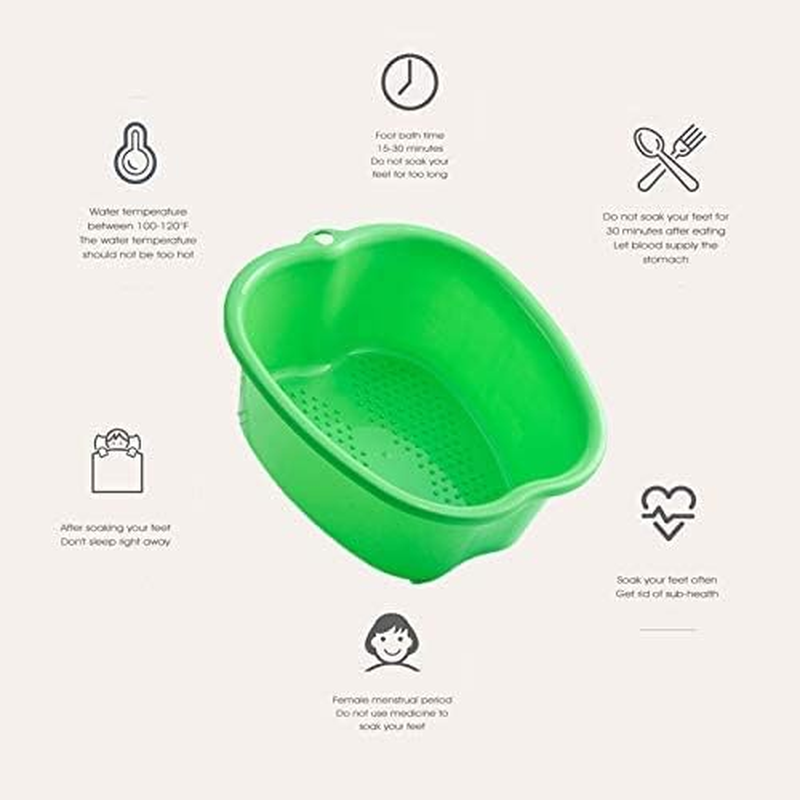 AXLOFO&reg; Large Foot Soaking Bath Basin, Plastic Tub, Massage Bucket for Dead/Old Skin Removal (Greenbasin)