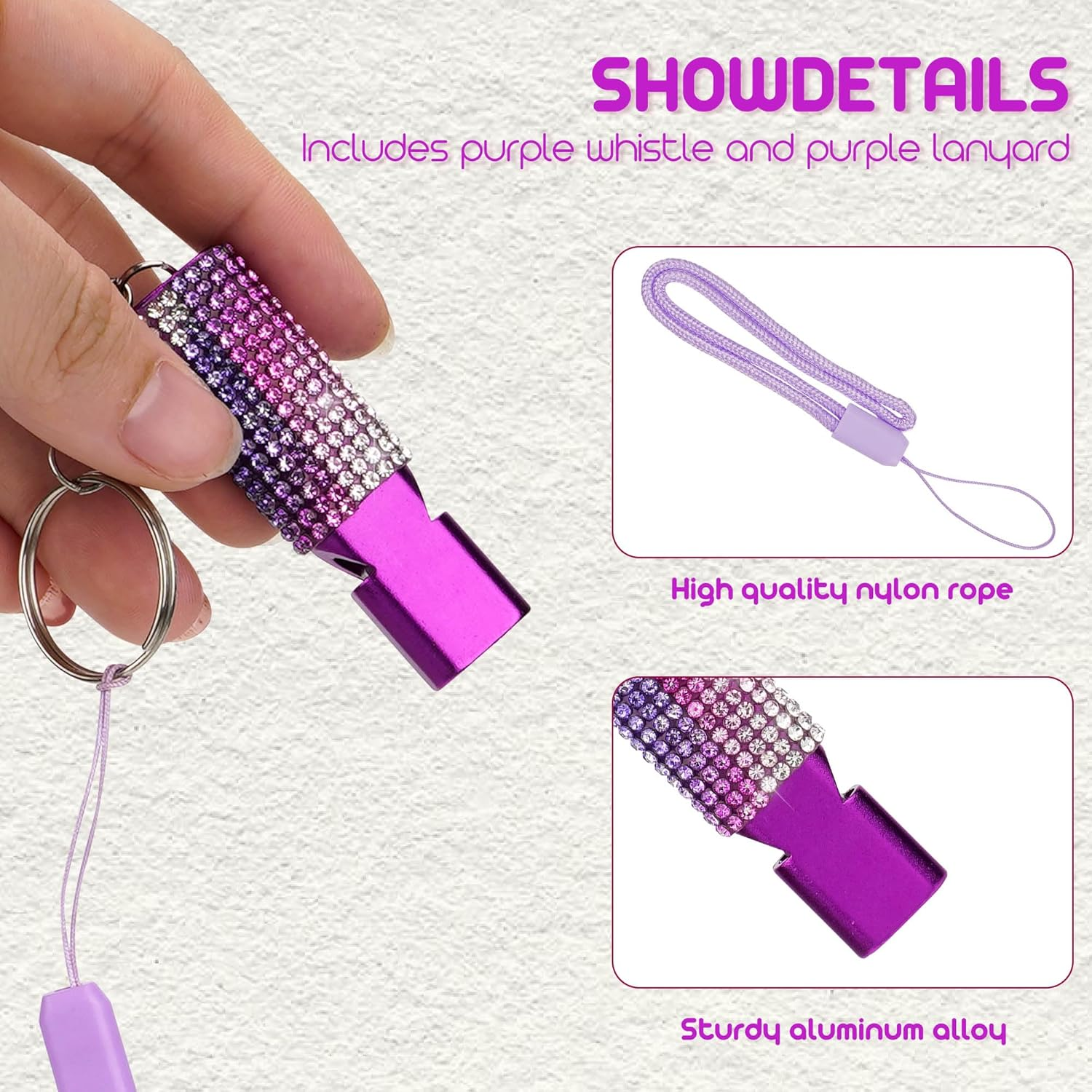 Biiange 2 Pack Bling Whistle, Whistle for Coaches with Lanyard, Coaches Referee Sports Whistles, Loud Metal Sports for Coachess, Referees, and Hikers