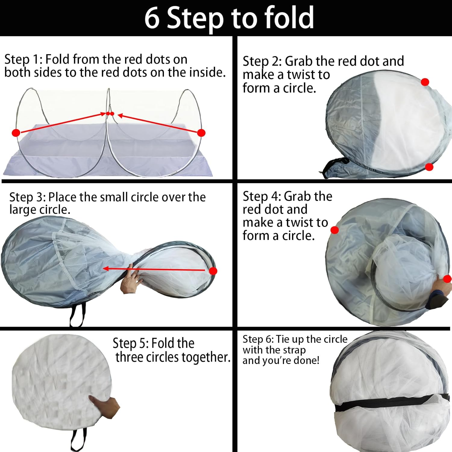 CMINGJ Portable Mosquito Net Foldable Pop-Up Travel Mosquito Net for Bed Free Installation-Suitable for Baby Adults Bedroom, Camping, Nap, Patio (Large-Side Zipper(White Net)) image number 1