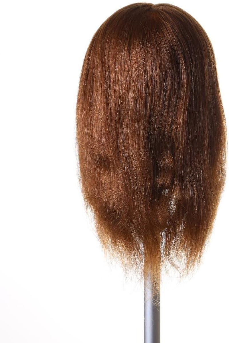 Kelly Brown 100% Real Indian Remy Hair Mannequin TAFE #8 16&rdquo; 40Cm Real Hair Cosmetology Mannequin Head Hair Styling Hairdressing Practice Training Doll Heads image number 5