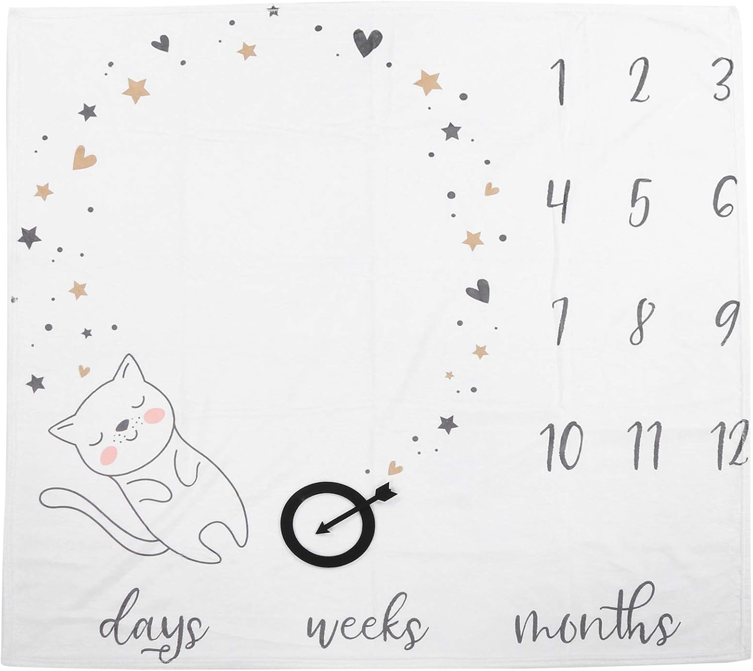 Baby'S Growth Table Coverage - Monthly Carefully Designed Baby Coverage - Multifunctional Shower for Photography, Crawl, Sweet Picnic in the Skin of (Cat Numbers) image number 5