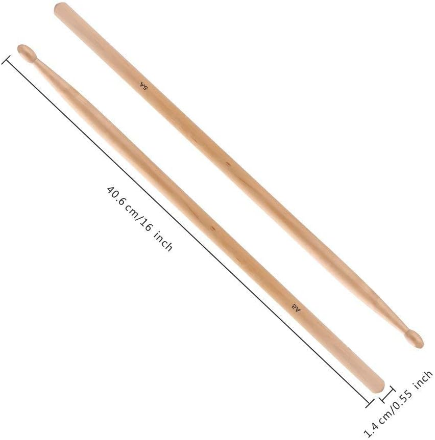 5A Drumsticks AIEX 3 Pair Drum Sticks Classic Maple Wood Drumsticks Wood Tip Drumstick for Students and Adults (With Waterproof Bag) image number 6