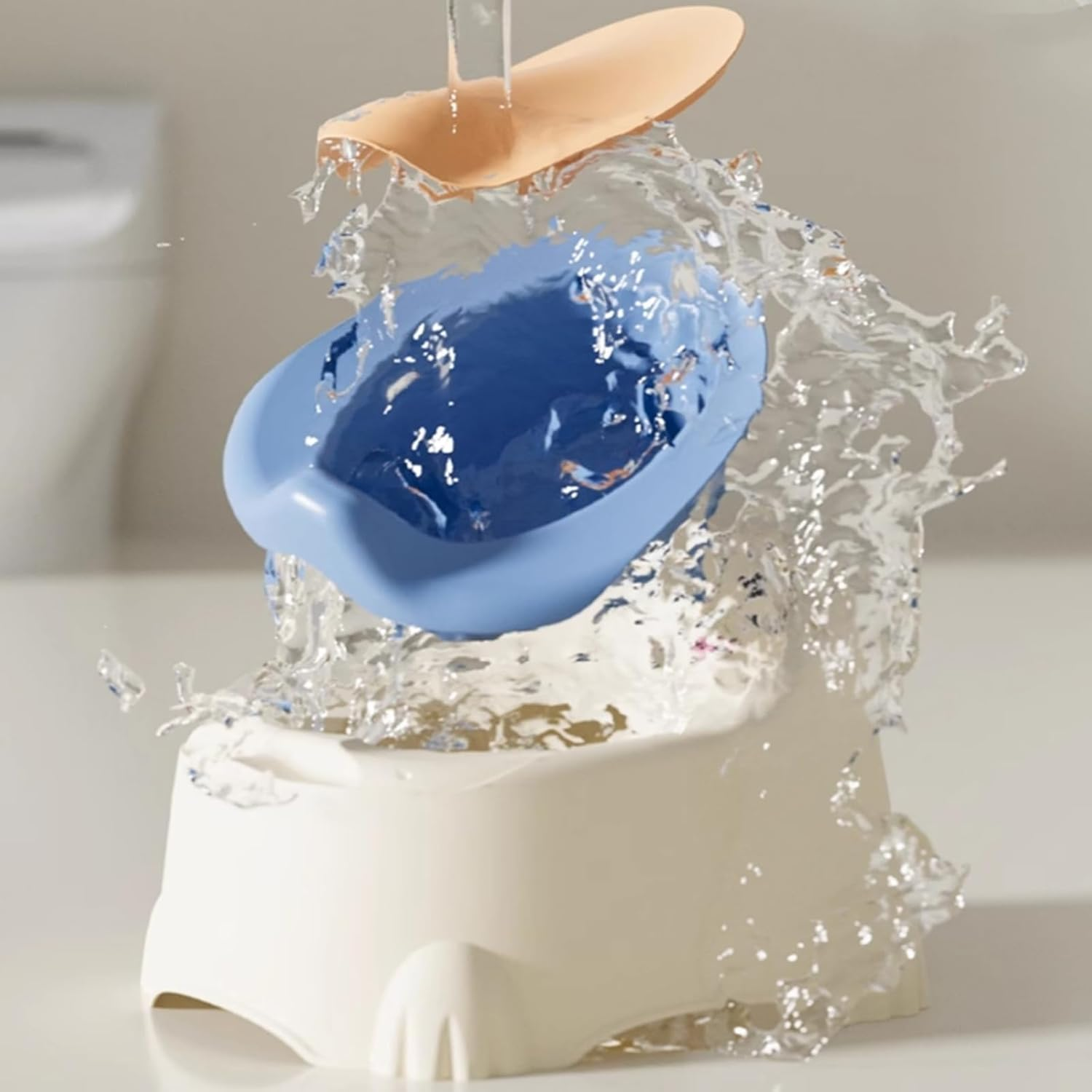 AKAMITAYI Toddler Toilet Training Potty,Baby Potty Chair Urinal Travel Easy to Clean Portable Adorable for 1-6 Years Old with Lid Potty Seat Animal Potty (Blue) image number 1