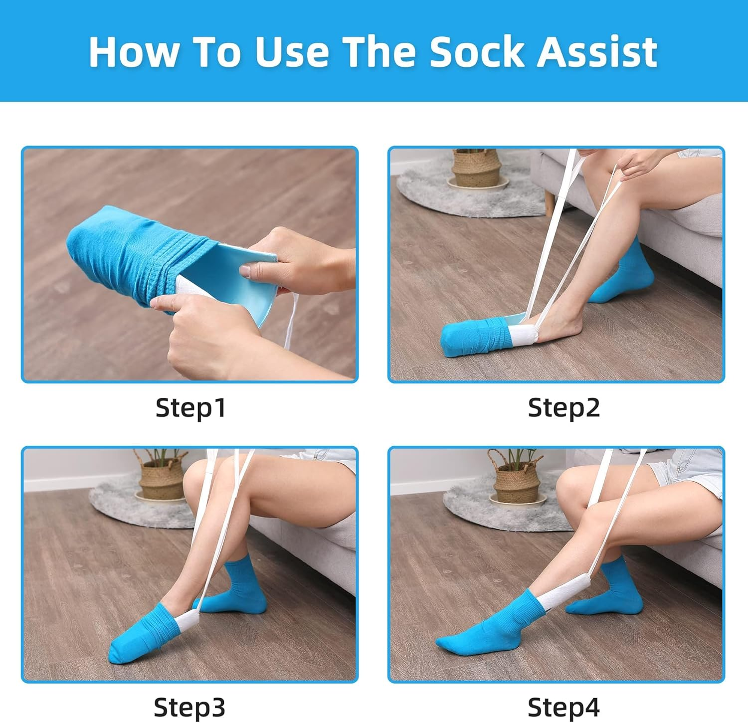 Socks Auxiliary Tool,Flexible Sock&Stocking Aid Kit,For Elderly, Disabled, and Handicapped
