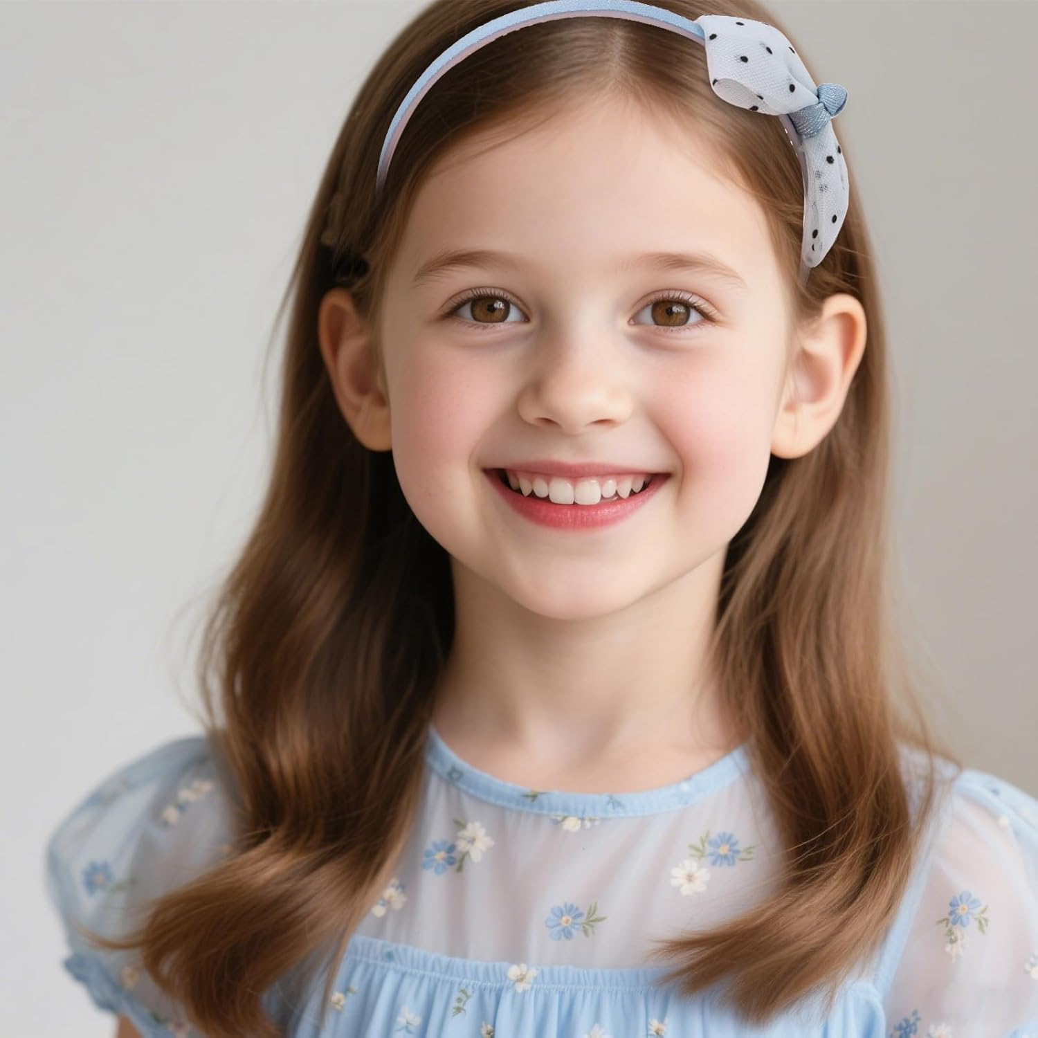 EXIPSAT 4 X Pearl Pattern Bow Headband for Girls, Elegant Headband with Glitter Stone Details, Party & Festive Accessory image number 2