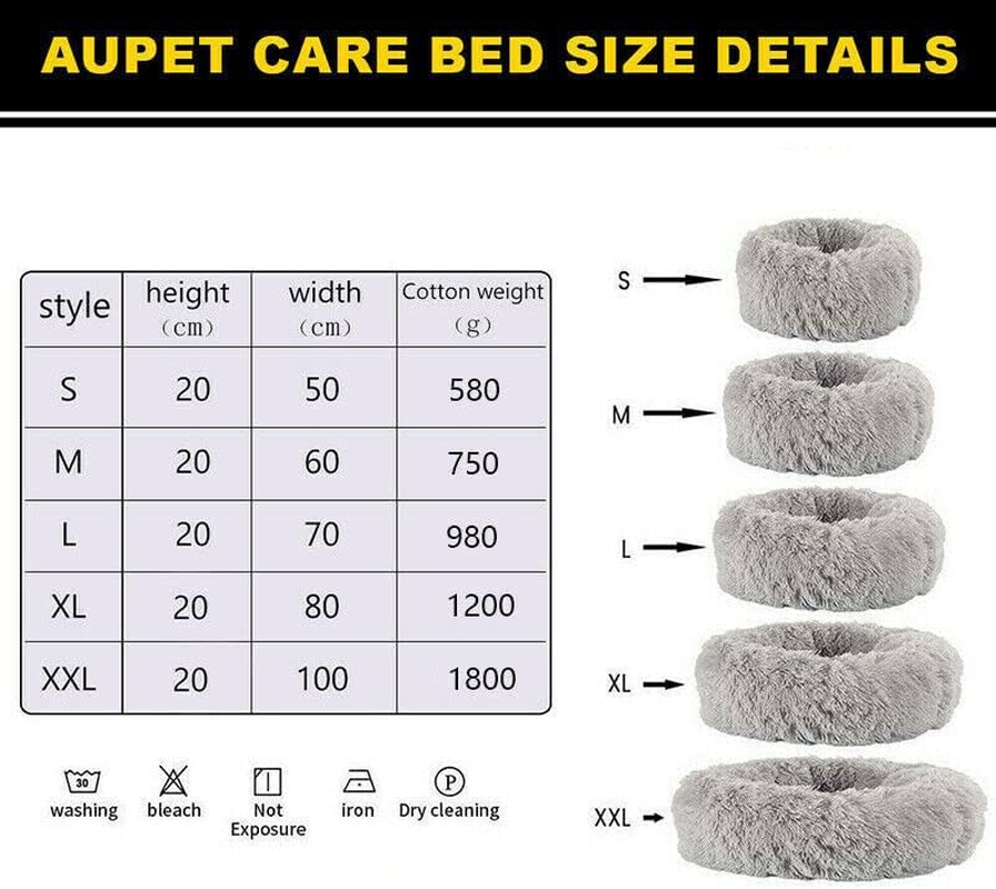 AIMALL Washable Pet Calming Bed with Zipper Cover, Soft Plush round Dog Cat Sleeping Nest, Warm Detachable Design for Comfort in 50Cm-100Cm Sizes image number 4