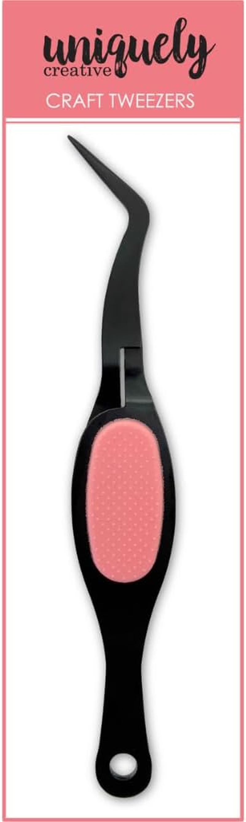Uniquely Creative Craft Tweezers for DIY, Scrapbooking and Crafts - Stainless Steel Angled Precision Tip (Black and Pink, 12.7 X 2.5 X 2.5 Centimetres) image number 6