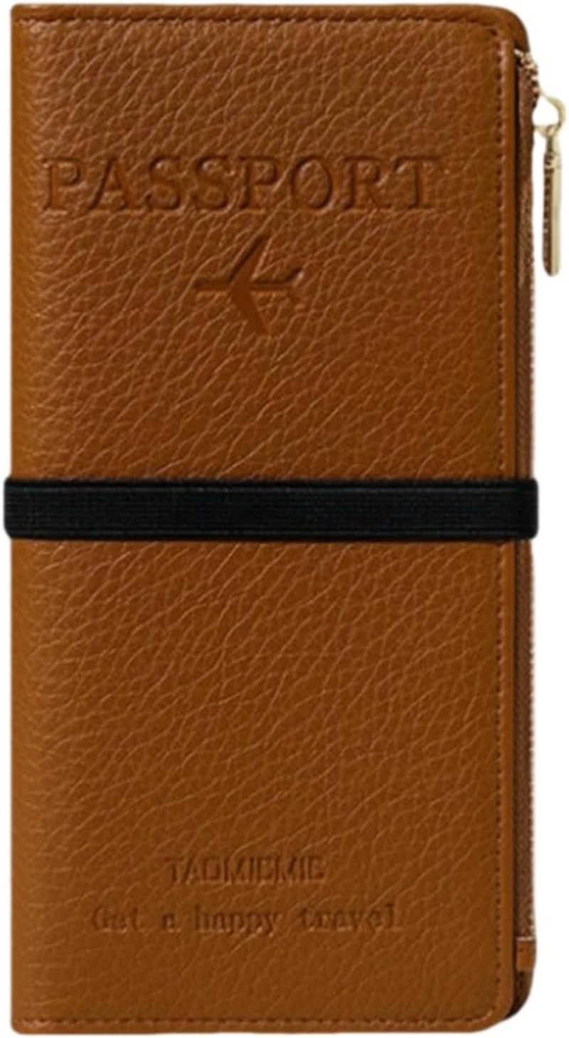 Rfid-Blocking Leather Travel Wallet & Passport Holder with Zipper Pocket, Card Slots, and Phone Compartment &ndash; Waterproof Travel Organizer for Women & Men. TG-1 (Black)